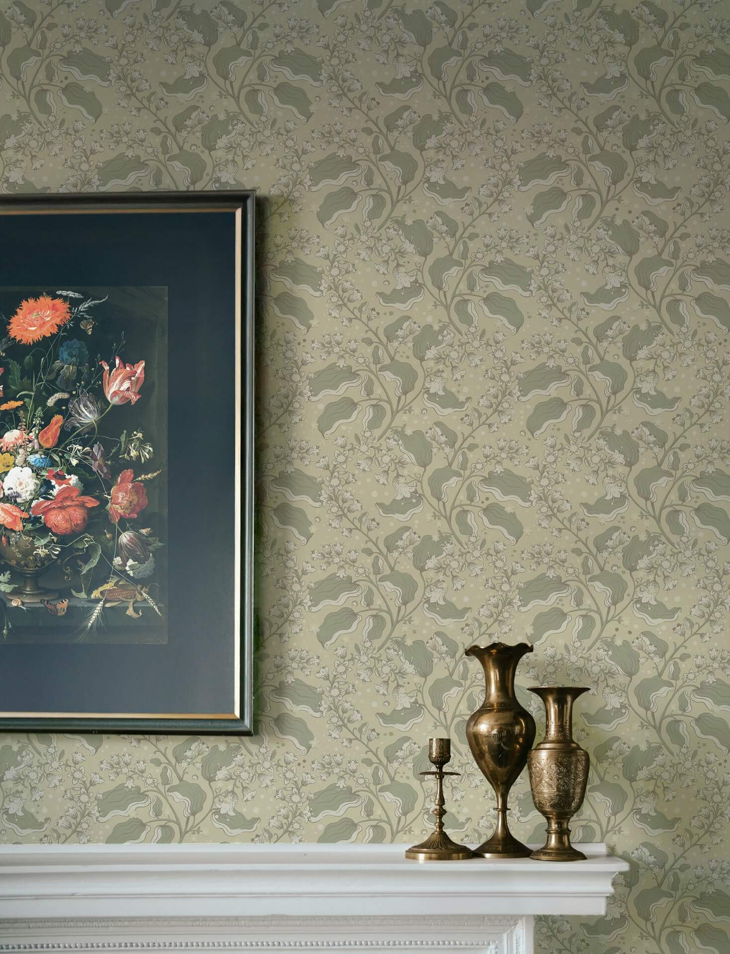 syren-light-green-dainty-floral-wallpaper-york-wallcoverings-4201-48025 - York Wallcoverings Wallpaper