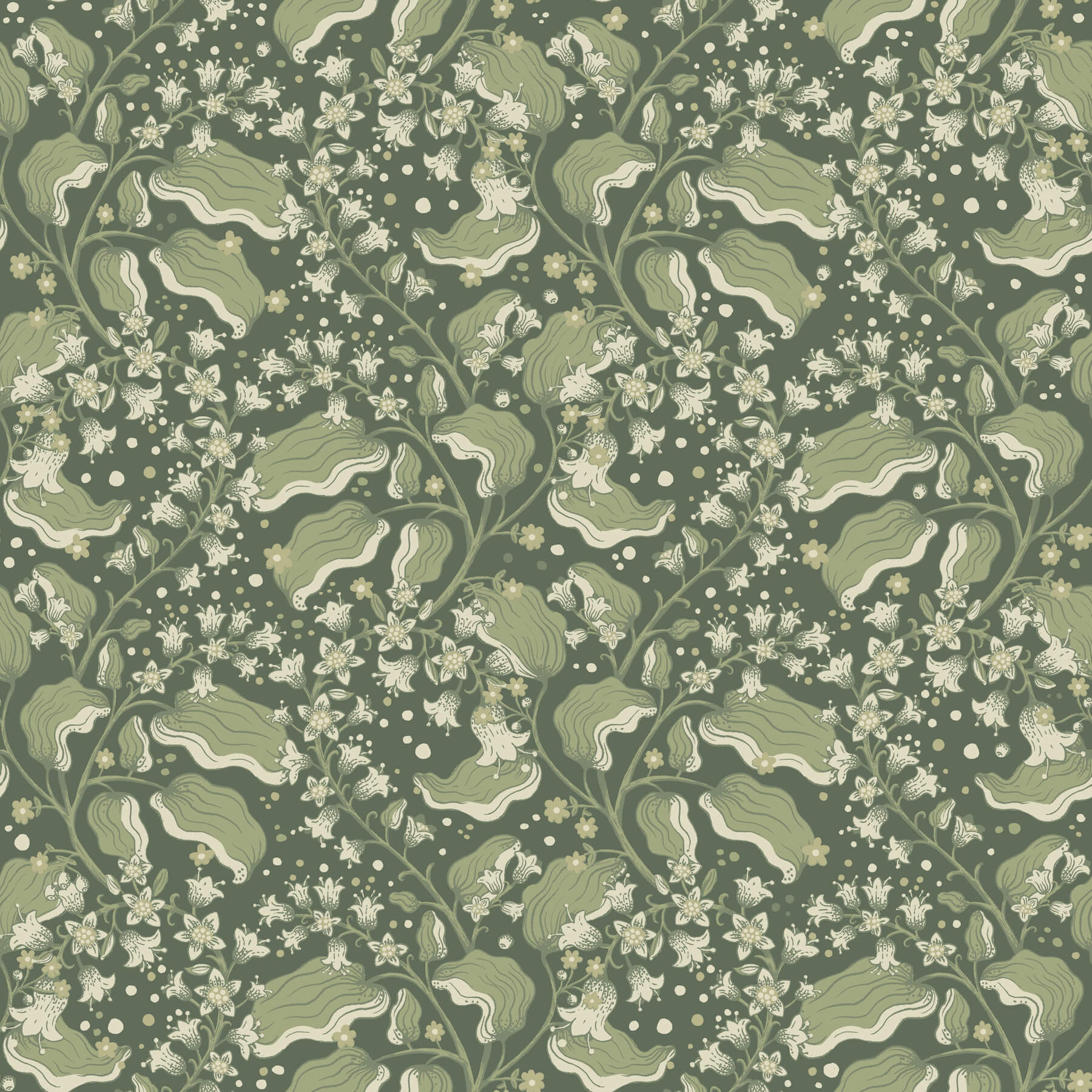 syren-evergreen-dainty-floral-wallpaper-york-wallcoverings-4201-48026 - York Wallcoverings Wallpaper