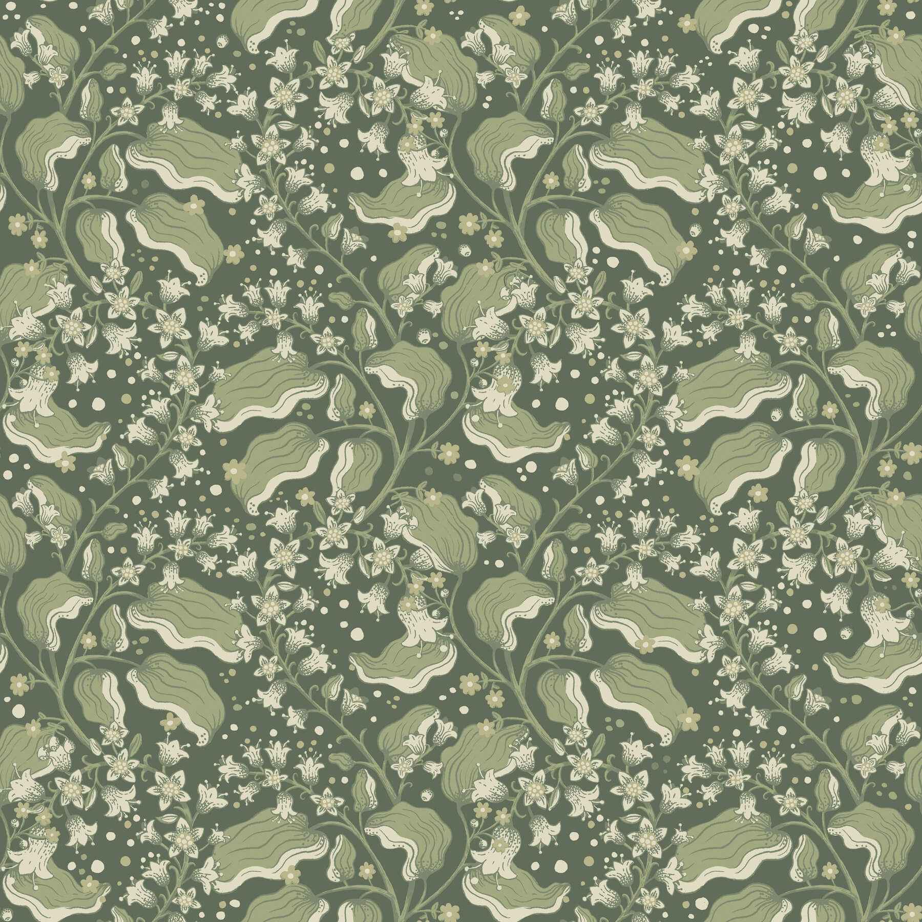 Syren Evergreen Dainty Floral Wallpaper - York Wallcoverings - 4201-48026