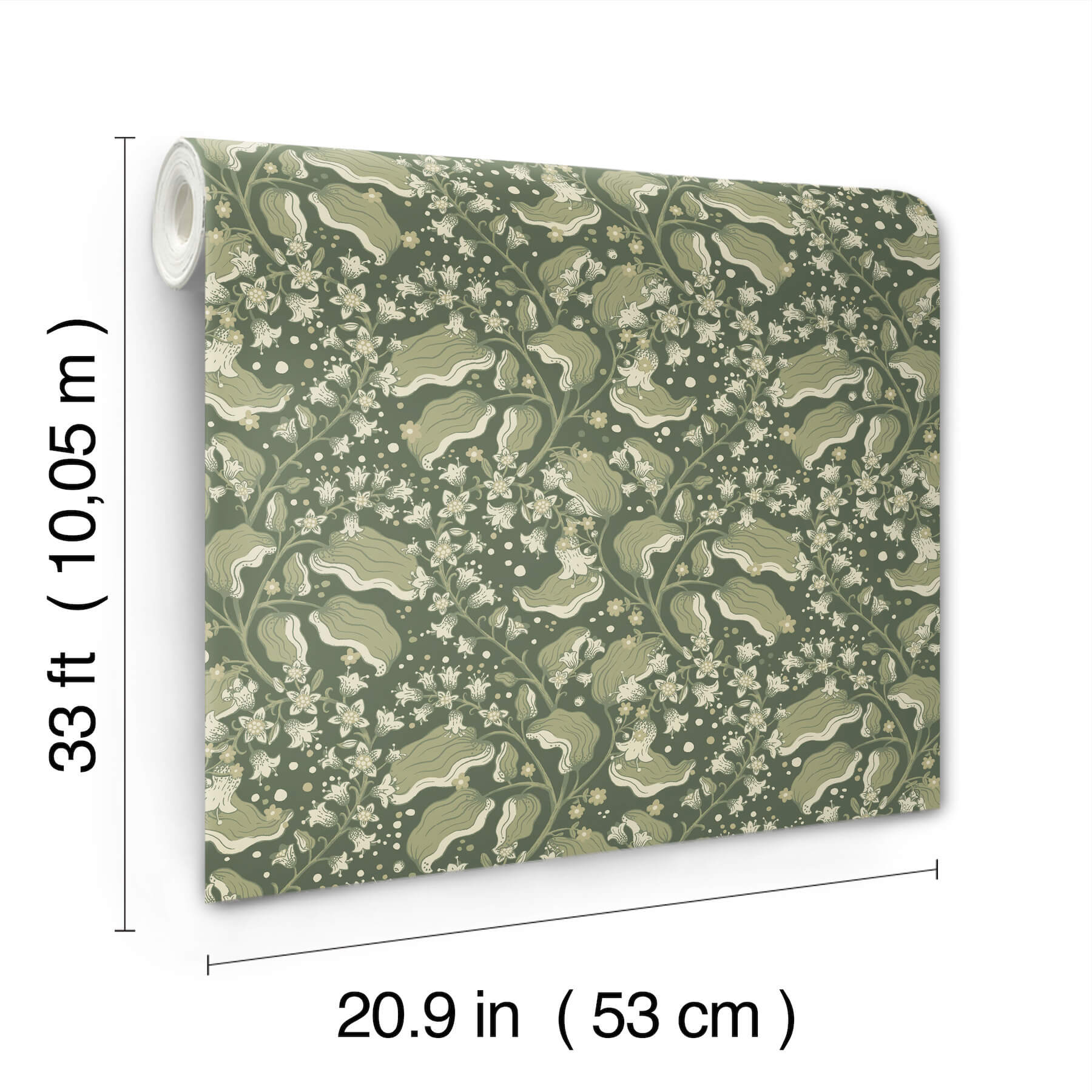 syren-evergreen-dainty-floral-wallpaper-york-wallcoverings-4201-48026 - York Wallcoverings Wallpaper