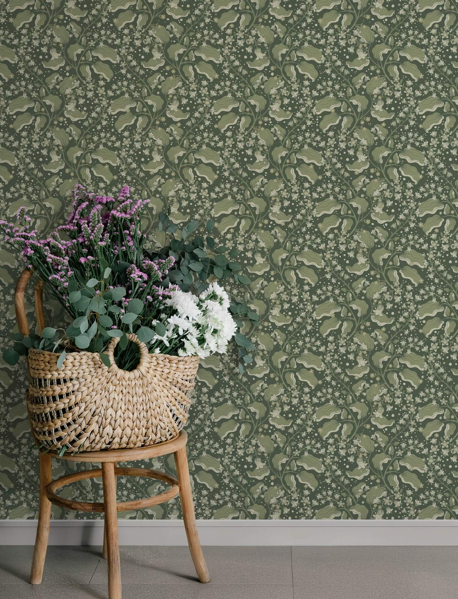 syren-evergreen-dainty-floral-wallpaper-york-wallcoverings-4201-48026 - York Wallcoverings Wallpaper