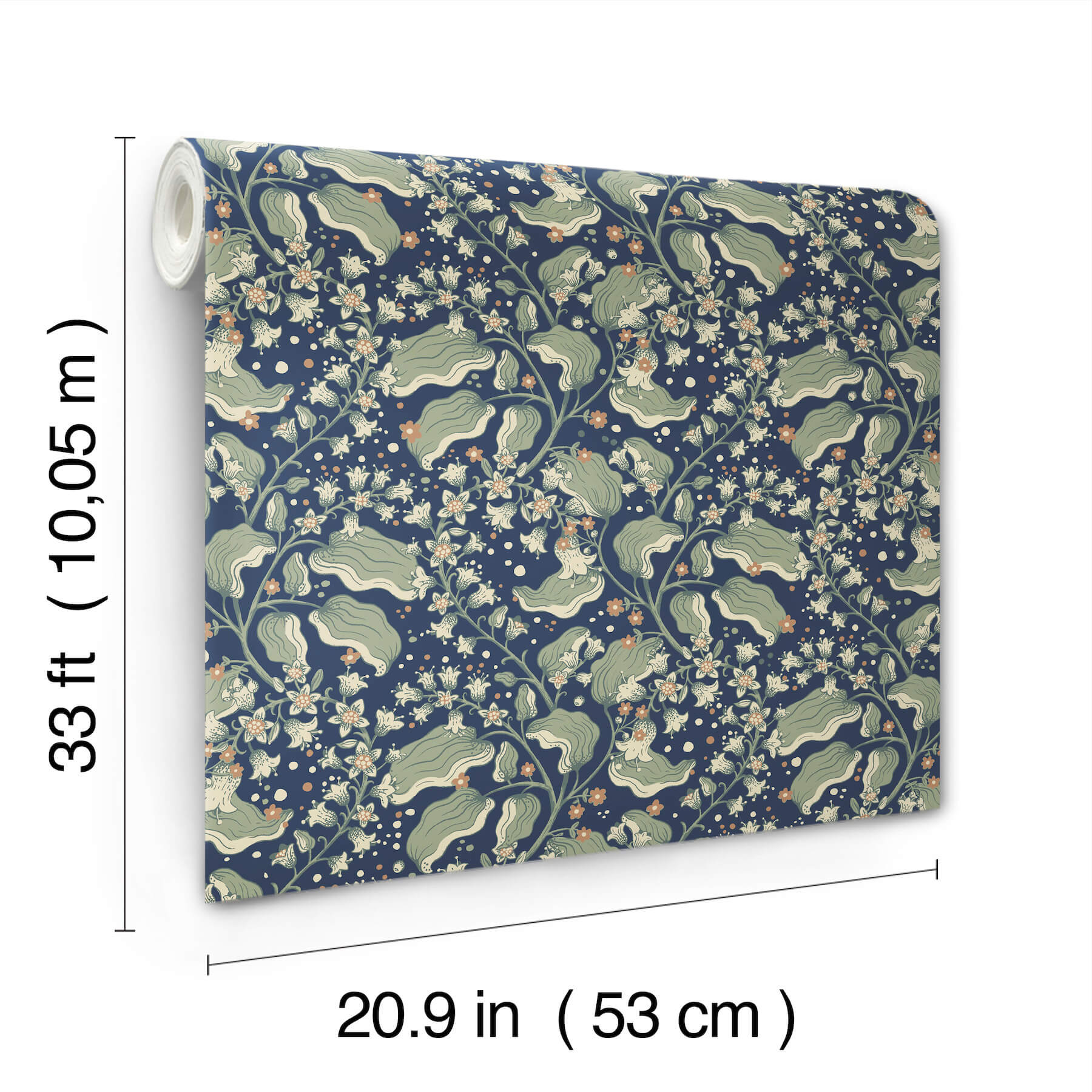 syren-navy-dainty-floral-wallpaper-york-wallcoverings-4201-48027 - York Wallcoverings Wallpaper