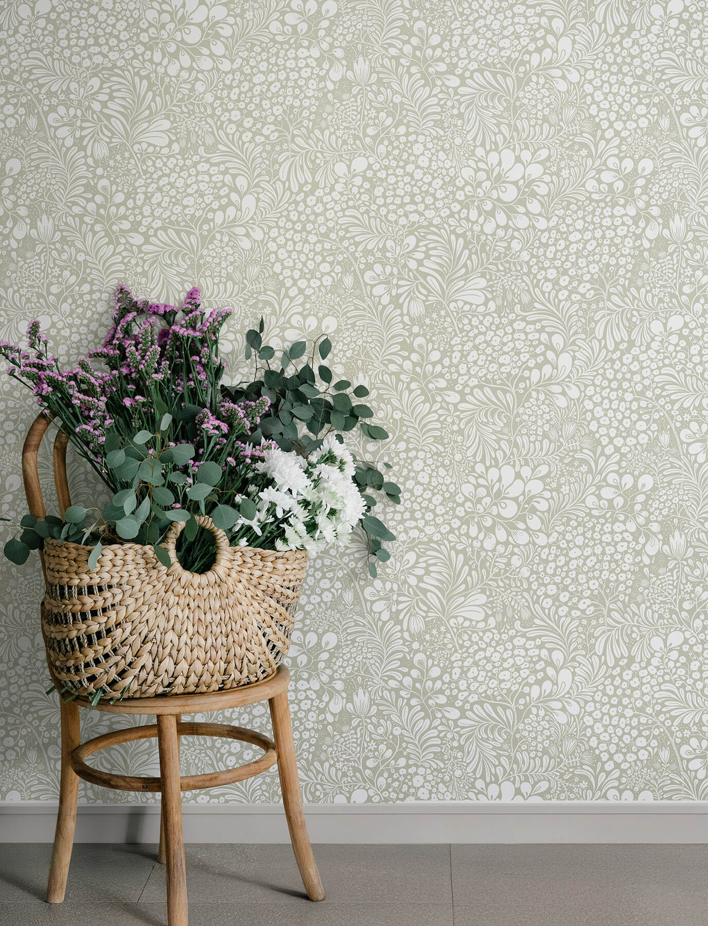 siv-dark-grey-botanical-wallpaper-york-wallcoverings-4201-65131 - York Wallcoverings Wallpaper