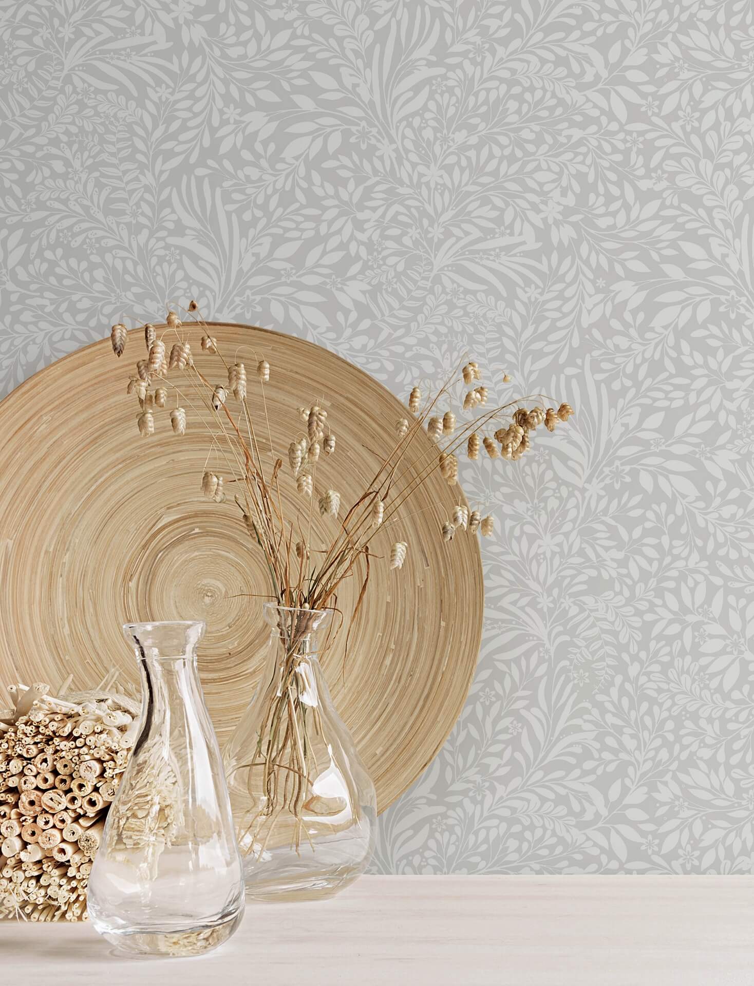 kristina-light-grey-botanical-wallpaper-york-wallcoverings-4201-92116 - York Wallcoverings Wallpaper