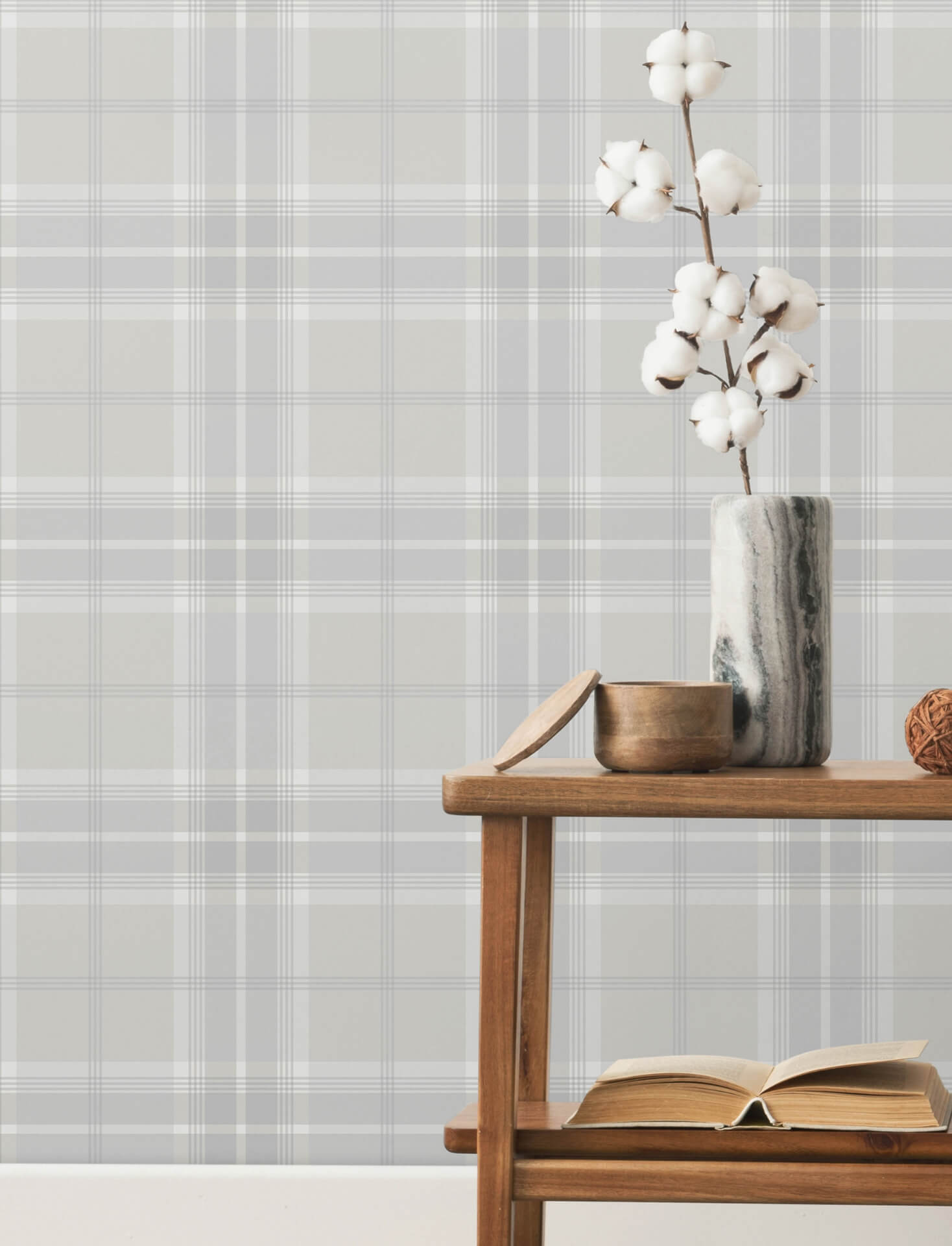 emma-dove-plaid-wallpaper-york-wallcoverings-4201-92123 - York Wallcoverings Wallpaper
