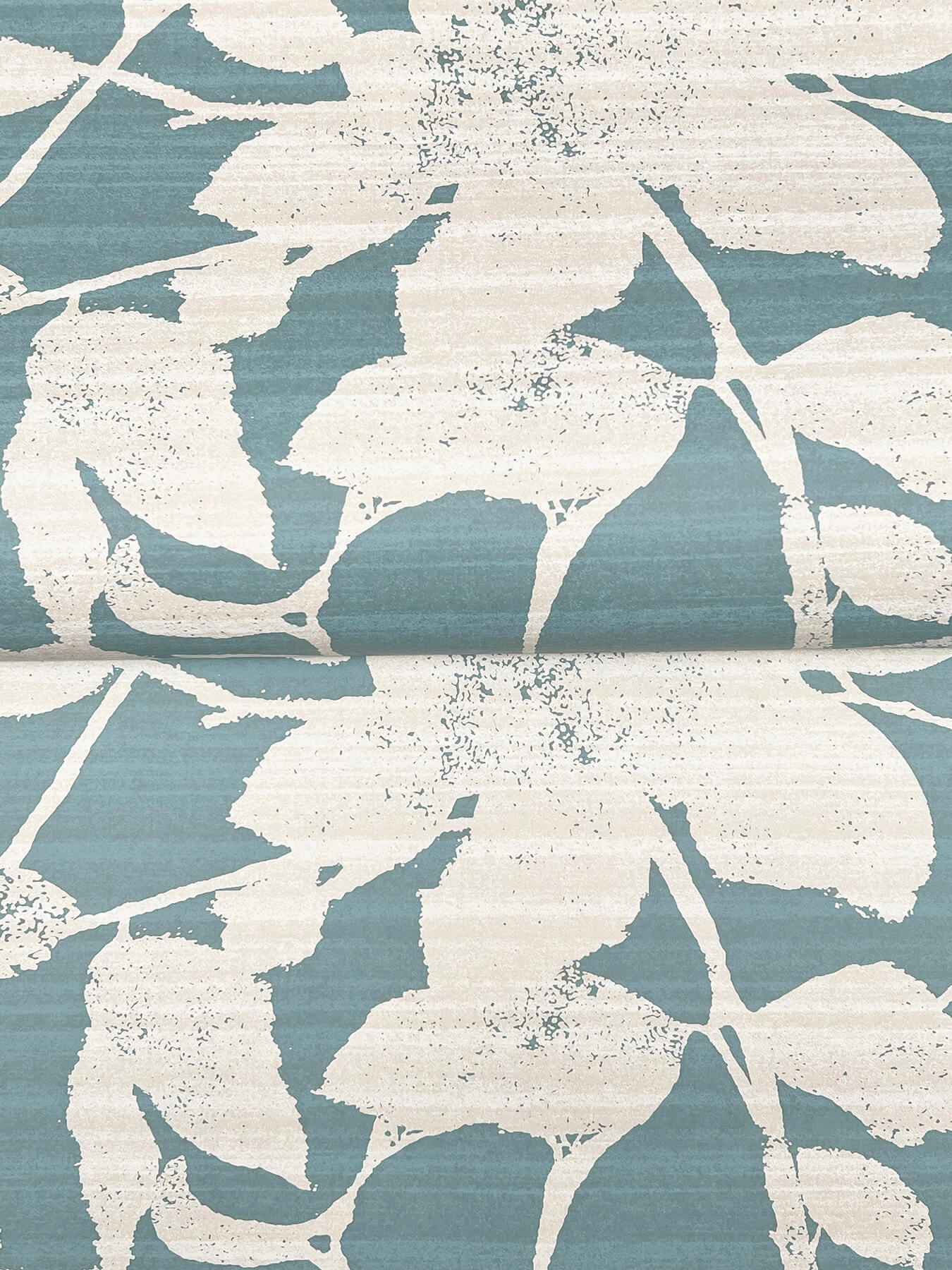 Solange Teal Botanical Wallpaper - York Wallcoverings - LL3214 - York Wallcoverings Wallpaper