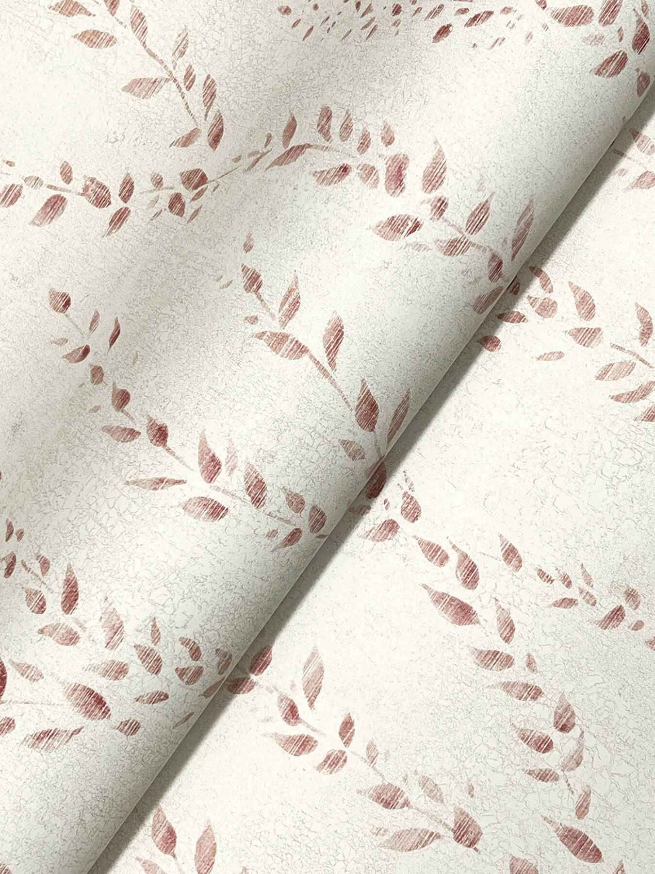 Alpenrose Maroon Vine Wallpaper - York Wallcoverings - LL3255 - York Wallcoverings Wallpaper