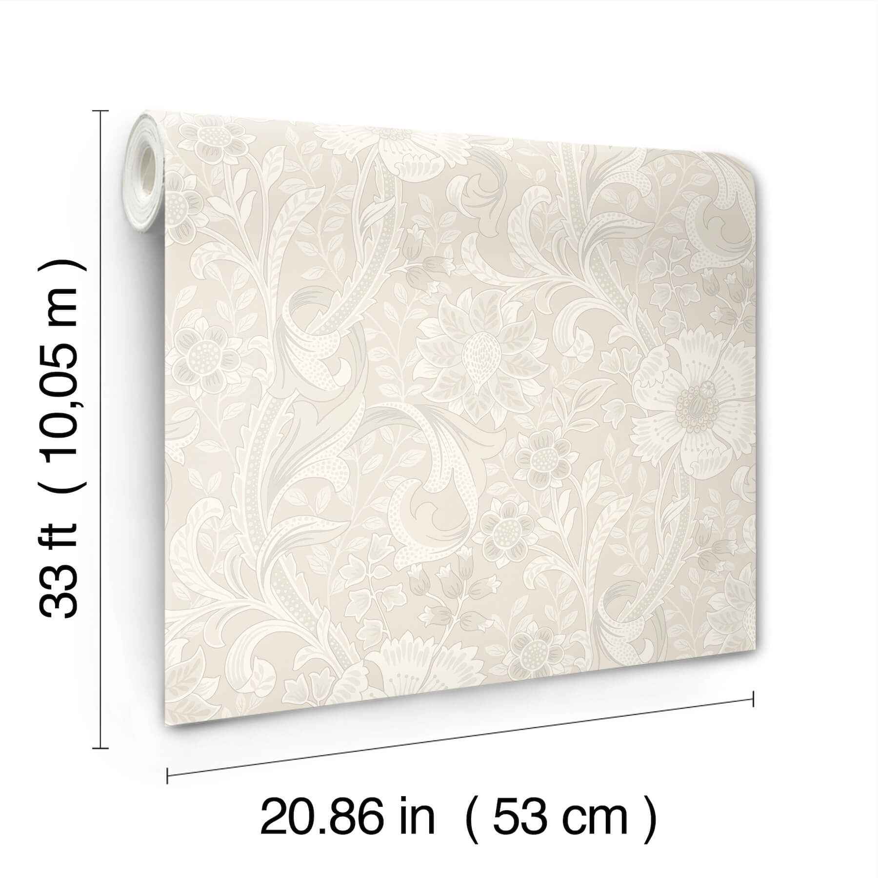 Liora Neutral Floral Trail Wallpaper - York Wallcoverings - 4191-83011 - York Wallcoverings Wallpaper