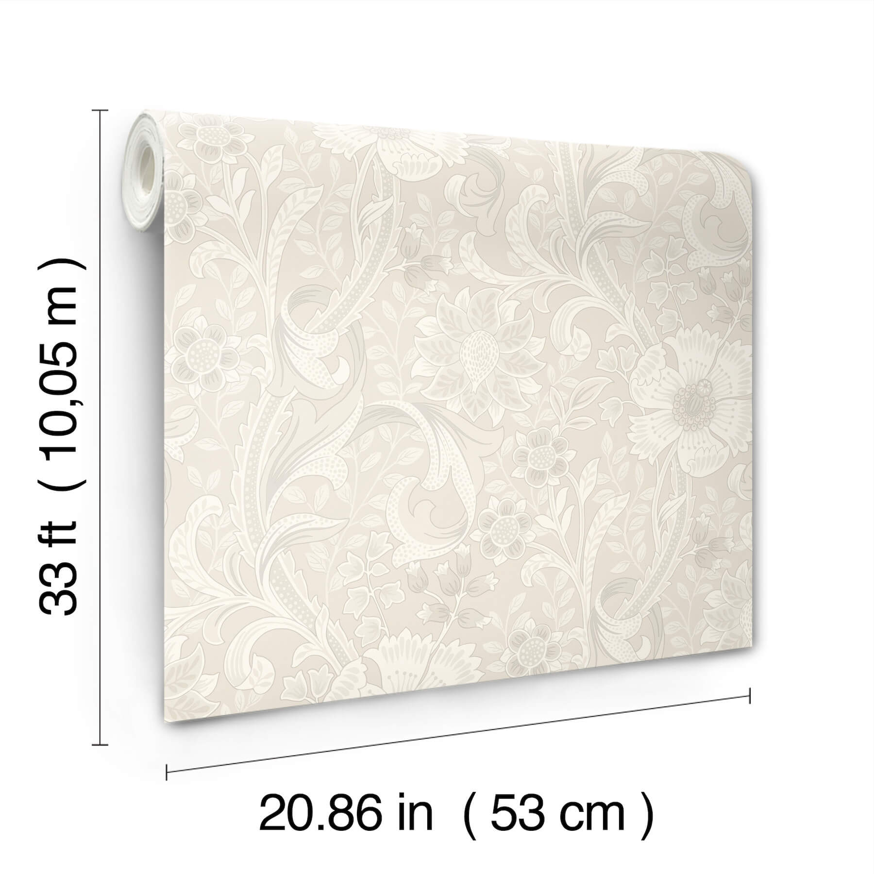 liora-neutral-floral-trail-wallpaper-york-wallcoverings-4191-83011 - York Wallcoverings Papel pintado