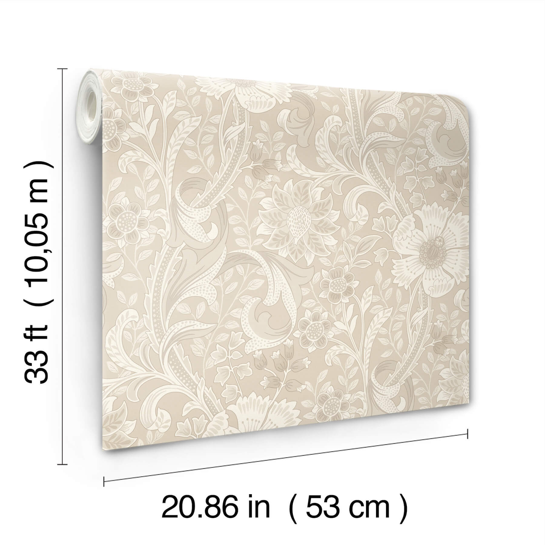 liora-beige-floral-trail-wallpaper-york-wallcoverings-4191-83012 - York Wallcoverings Papel pintado