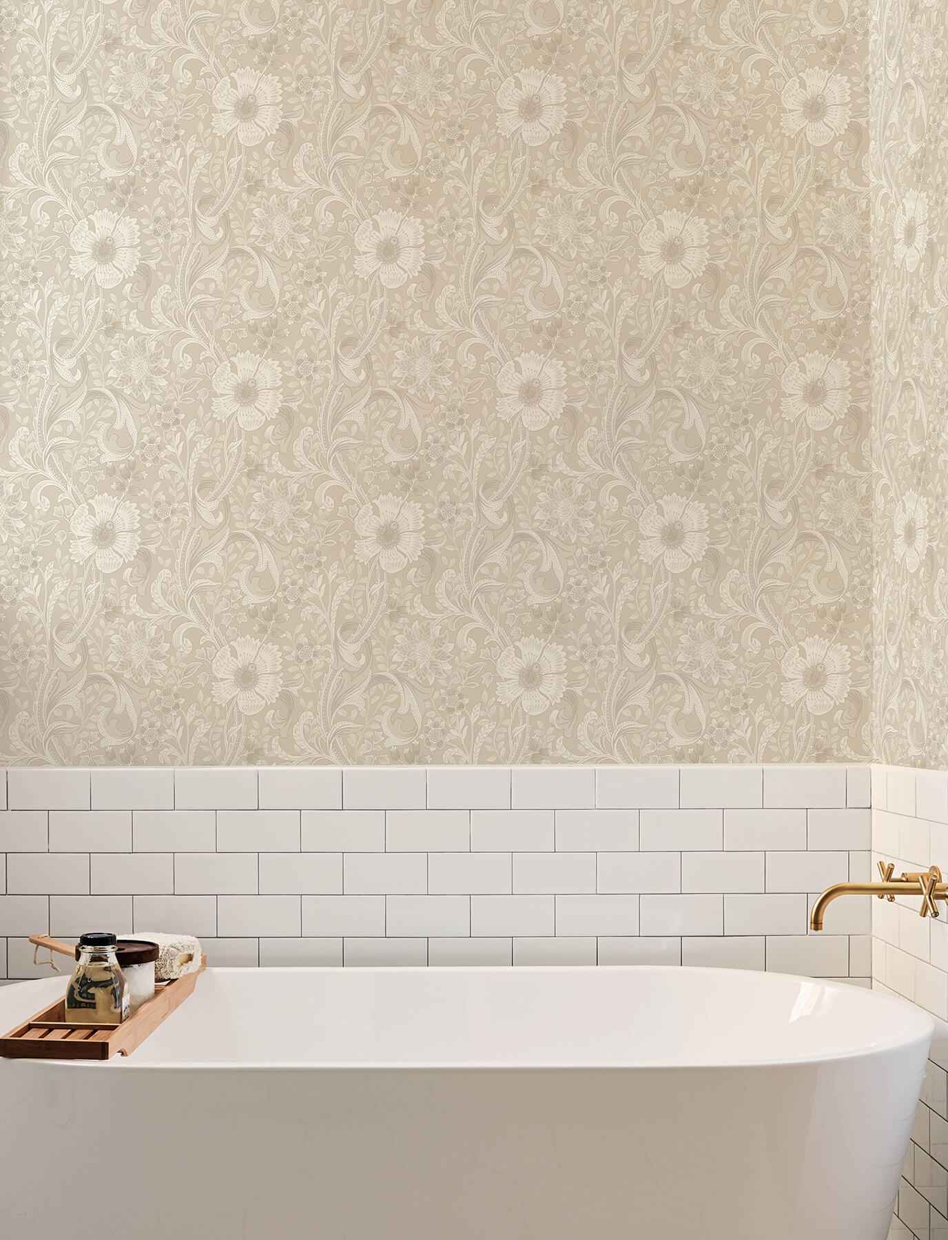 Liora Beige Floral Trail Wallpaper - York Wallcoverings - 4191-83012 - York Wallcoverings Wallpaper