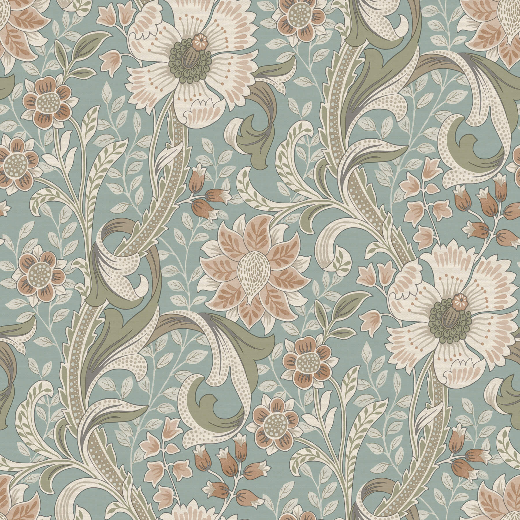 liora-aqua-floral-trail-wallpaper-york-wallcoverings-4191-83013 - York Wallcoverings Wallpaper