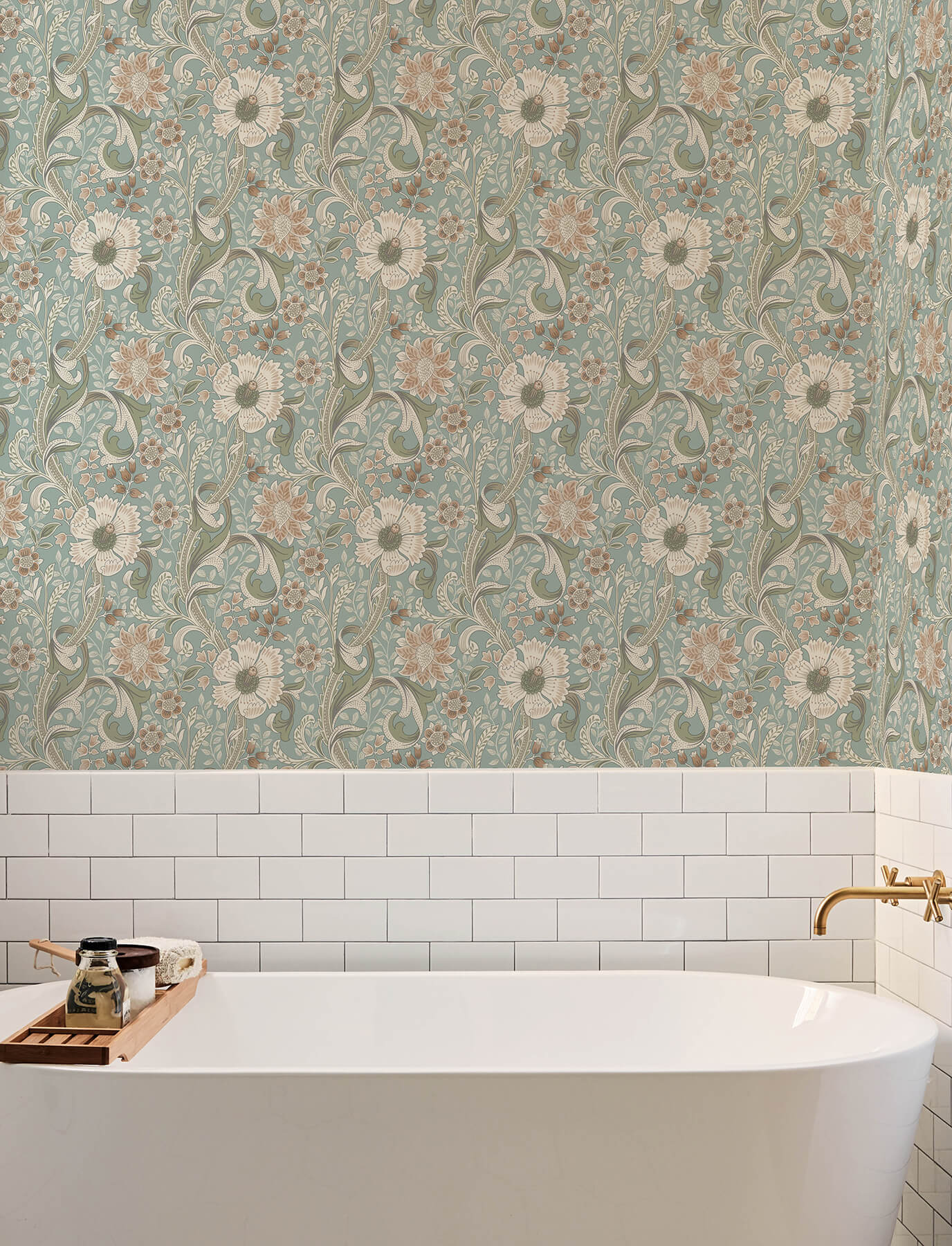 liora-aqua-floral-trail-wallpaper-york-wallcoverings-4191-83013 - York Wallcoverings Papel pintado