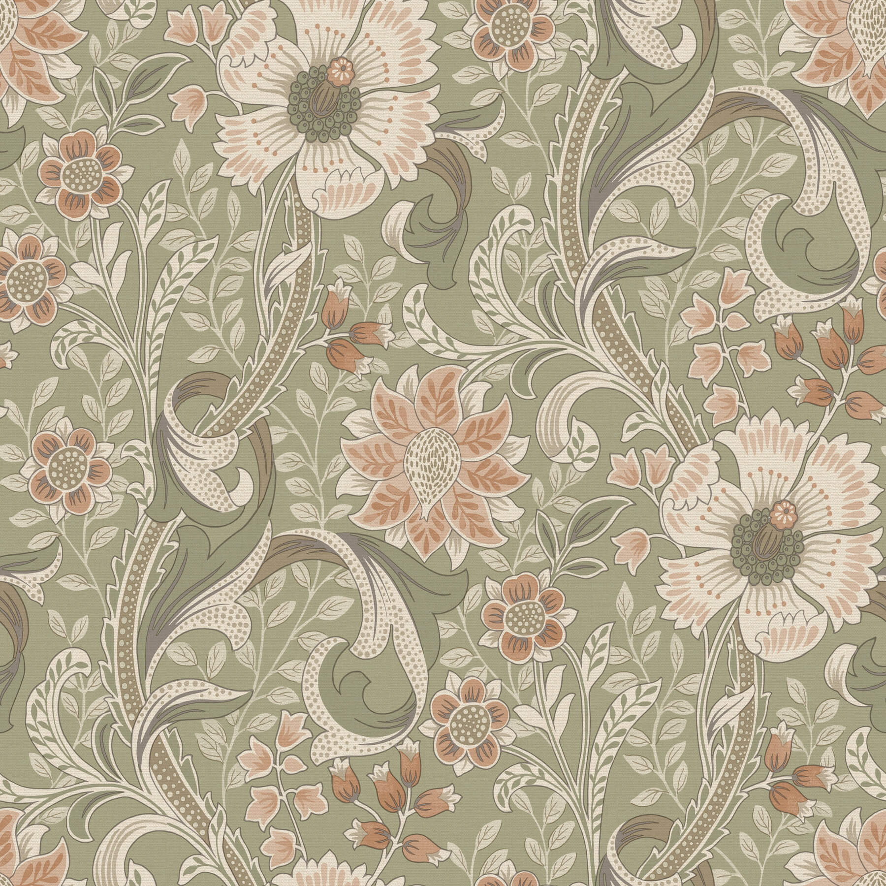 liora-green-floral-trail-wallpaper-york-wallcoverings-4191-83014 - York Wallcoverings Papel pintado