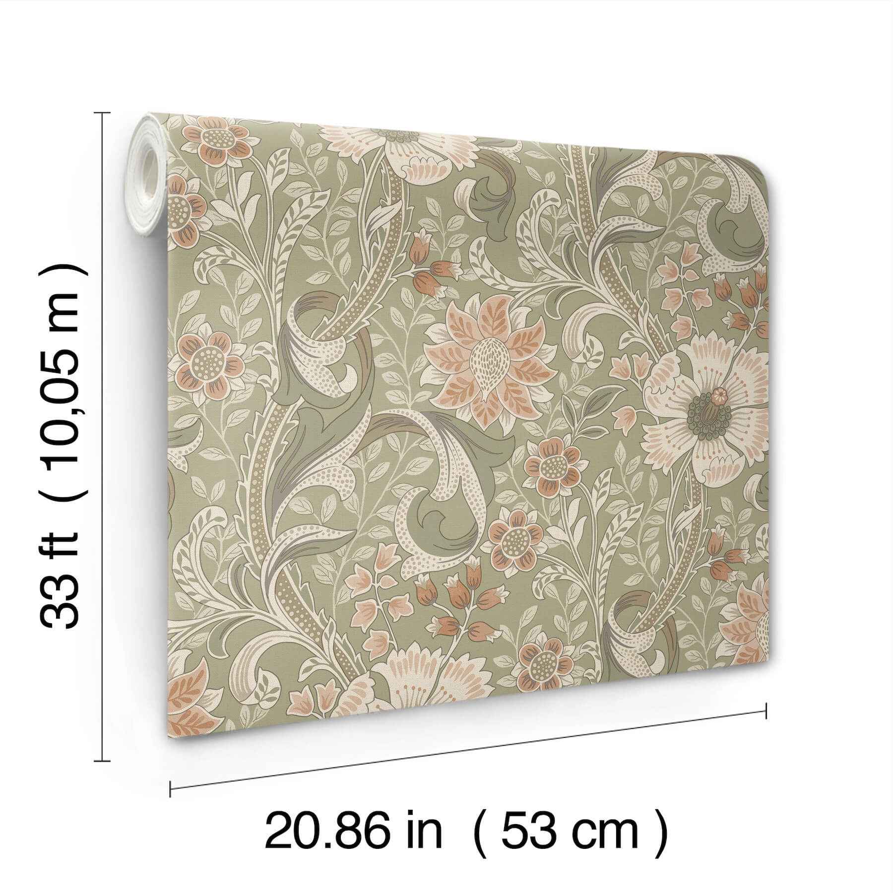 Liora Green Floral Trail Wallpaper - York Wallcoverings - 4191-83014 - York Wallcoverings Wallpaper