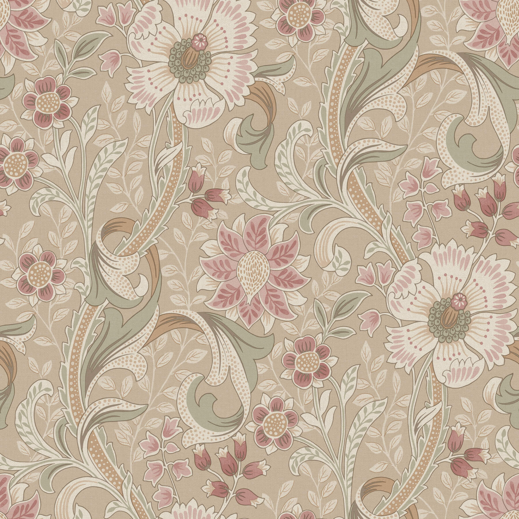 liora-taupe-floral-trail-wallpaper-york-wallcoverings-4191-83015 - York Wallcoverings Wallpaper