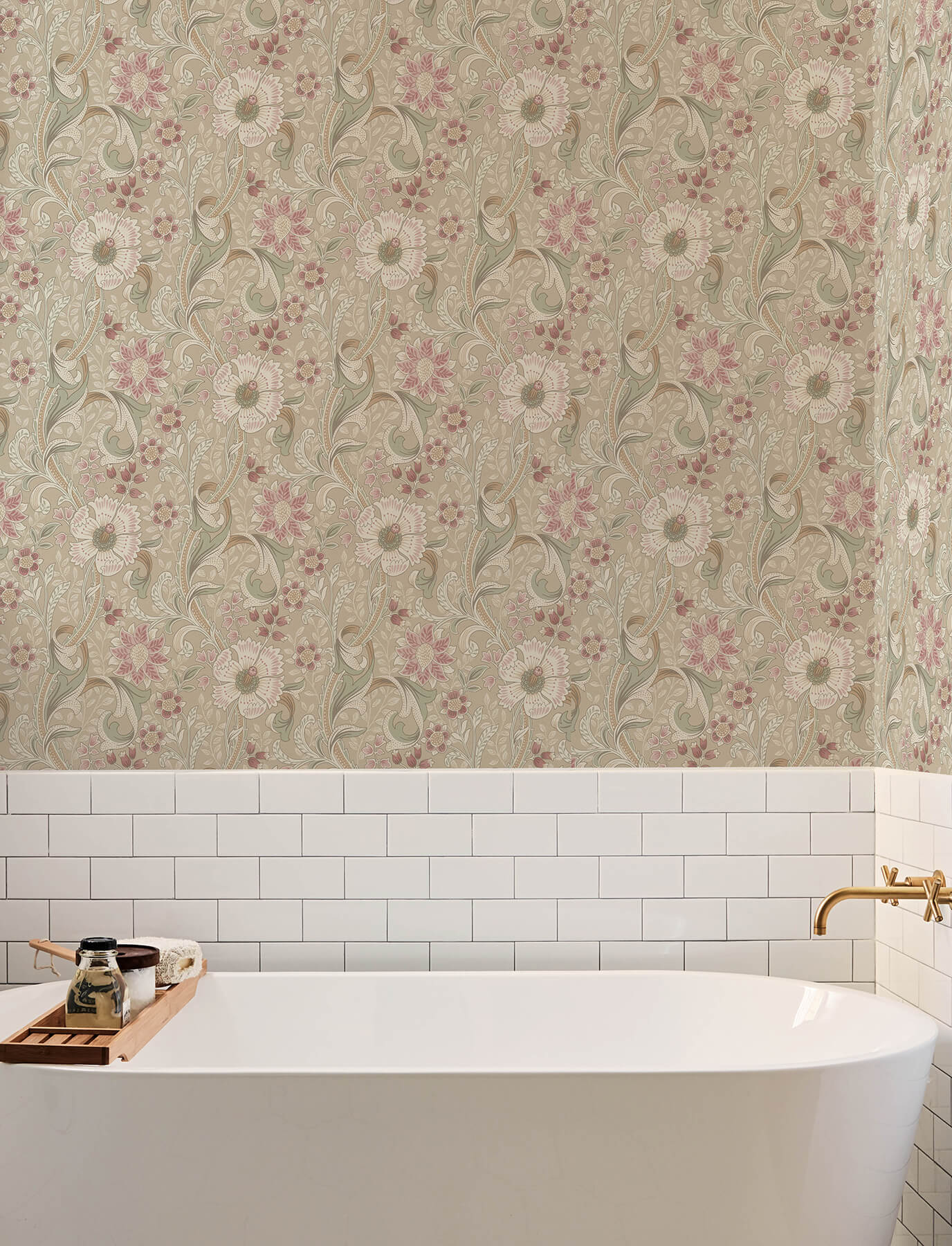liora-taupe-floral-trail-wallpaper-york-wallcoverings-4191-83015 - York Wallcoverings Papel pintado