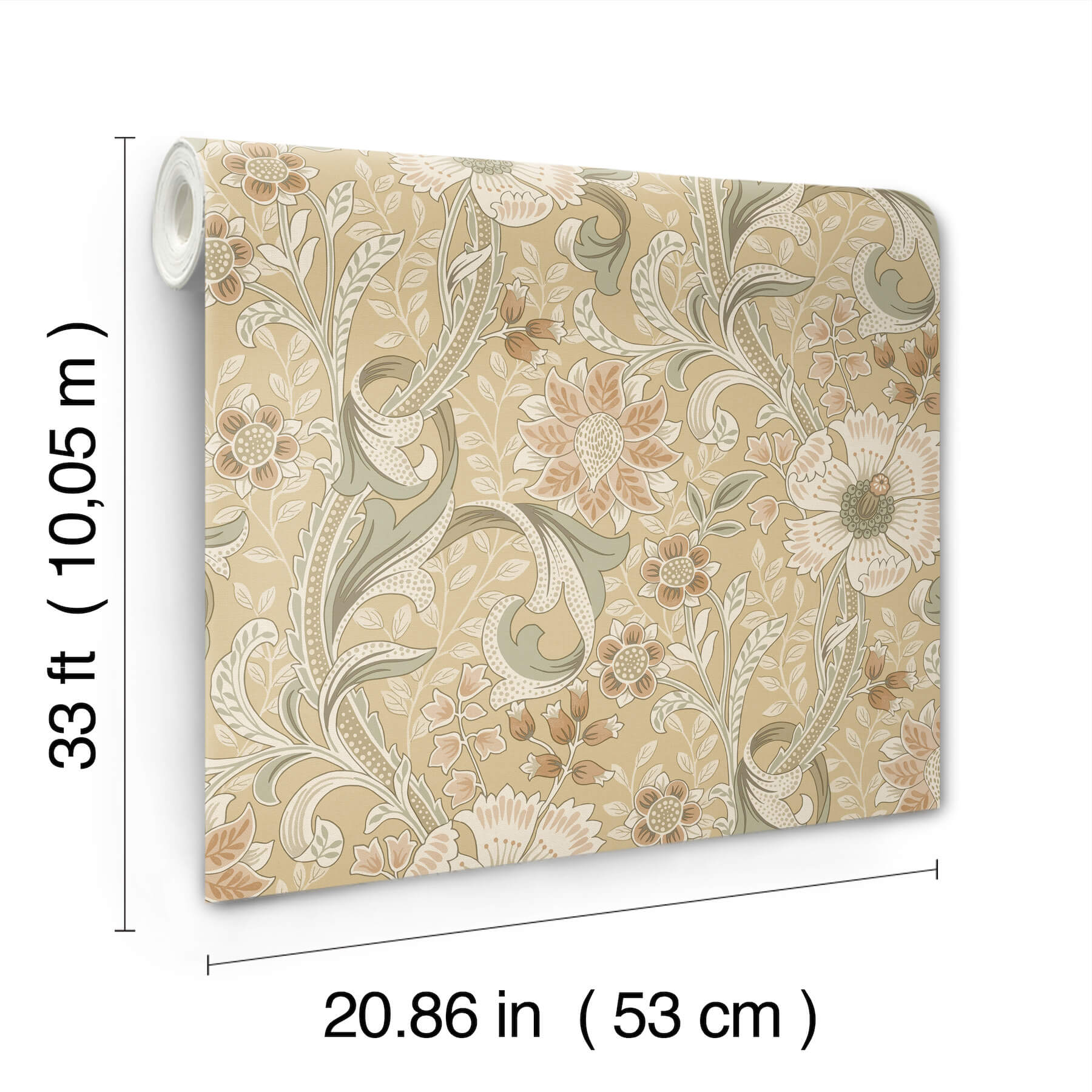 liora-butter-floral-trail-wallpaper-york-wallcoverings-4191-83016 - York Wallcoverings Papel pintado