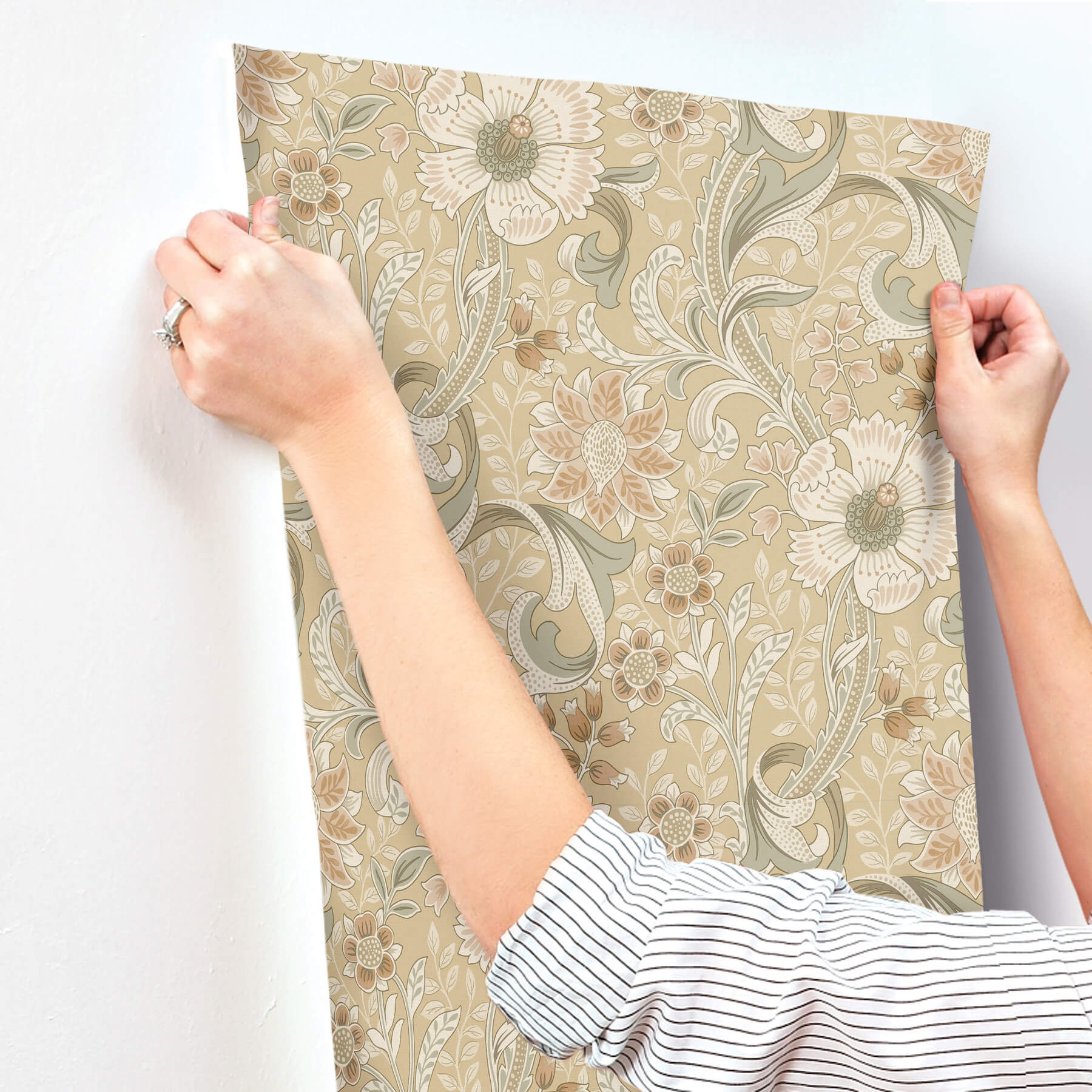 liora-butter-floral-trail-wallpaper-york-wallcoverings-4191-83016 - York Wallcoverings Wallpaper
