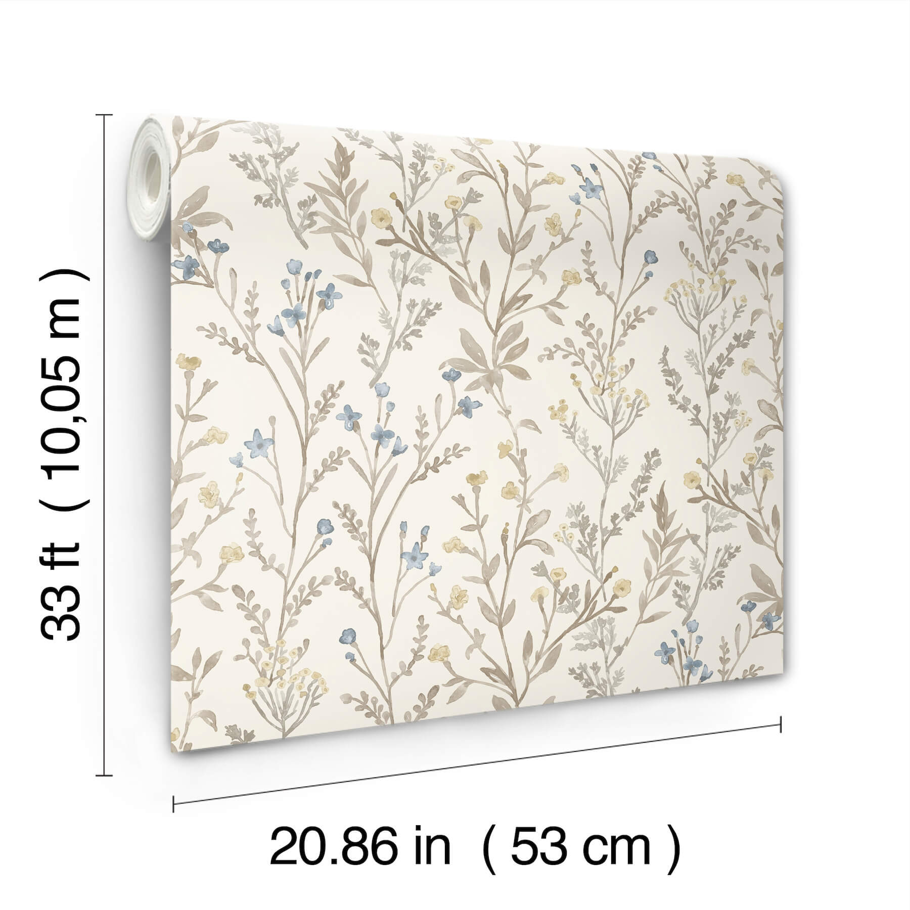 laverne-neutral-wildflowers-wallpaper-york-wallcoverings-4191-83017 - York Wallcoverings Wallpaper