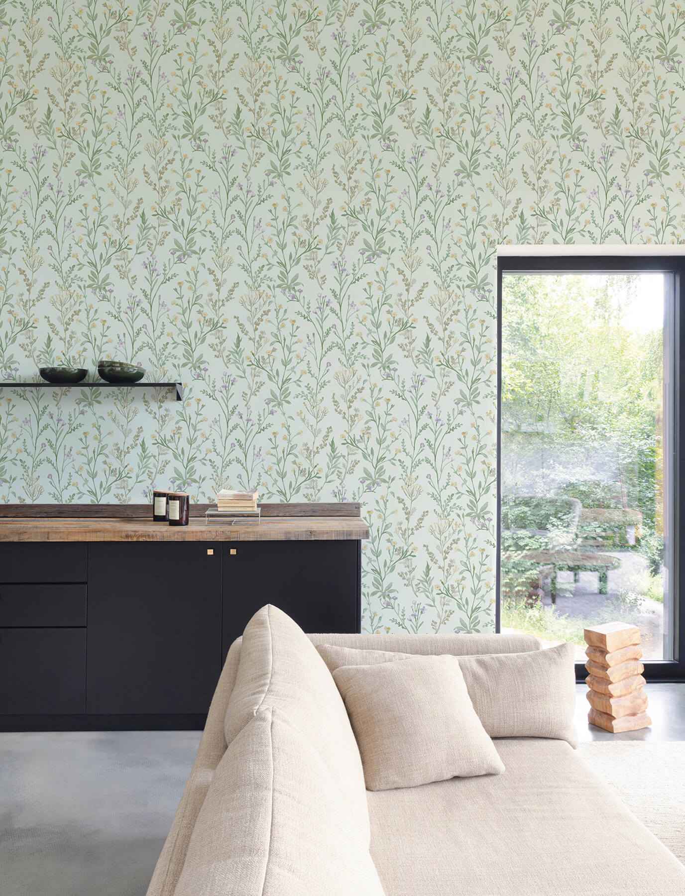 Laverne Aquamarine Wildflowers Wallpaper - York Wallcoverings - 4191-83018