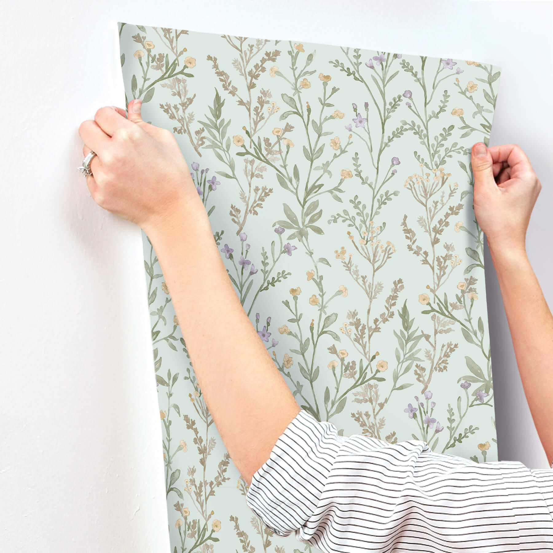 laverne-aquamarine-wildflowers-wallpaper-york-wallcoverings-4191-83018 - York Wallcoverings Wallpaper