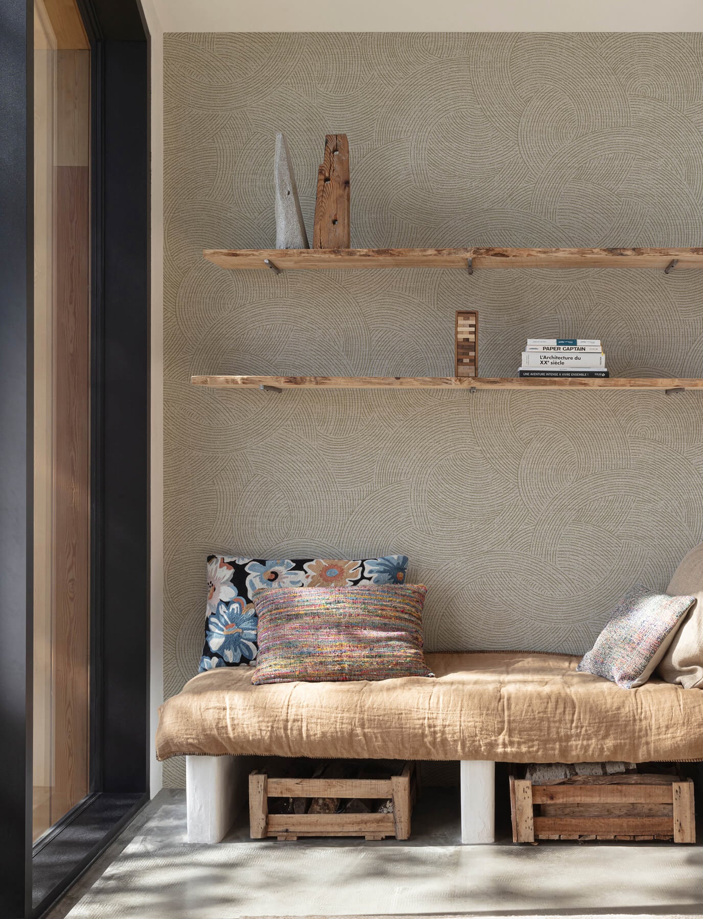 harrison-pewter-swirling-geometric-wallpaper-york-wallcoverings-4191-83022 - York Wallcoverings Wallpaper
