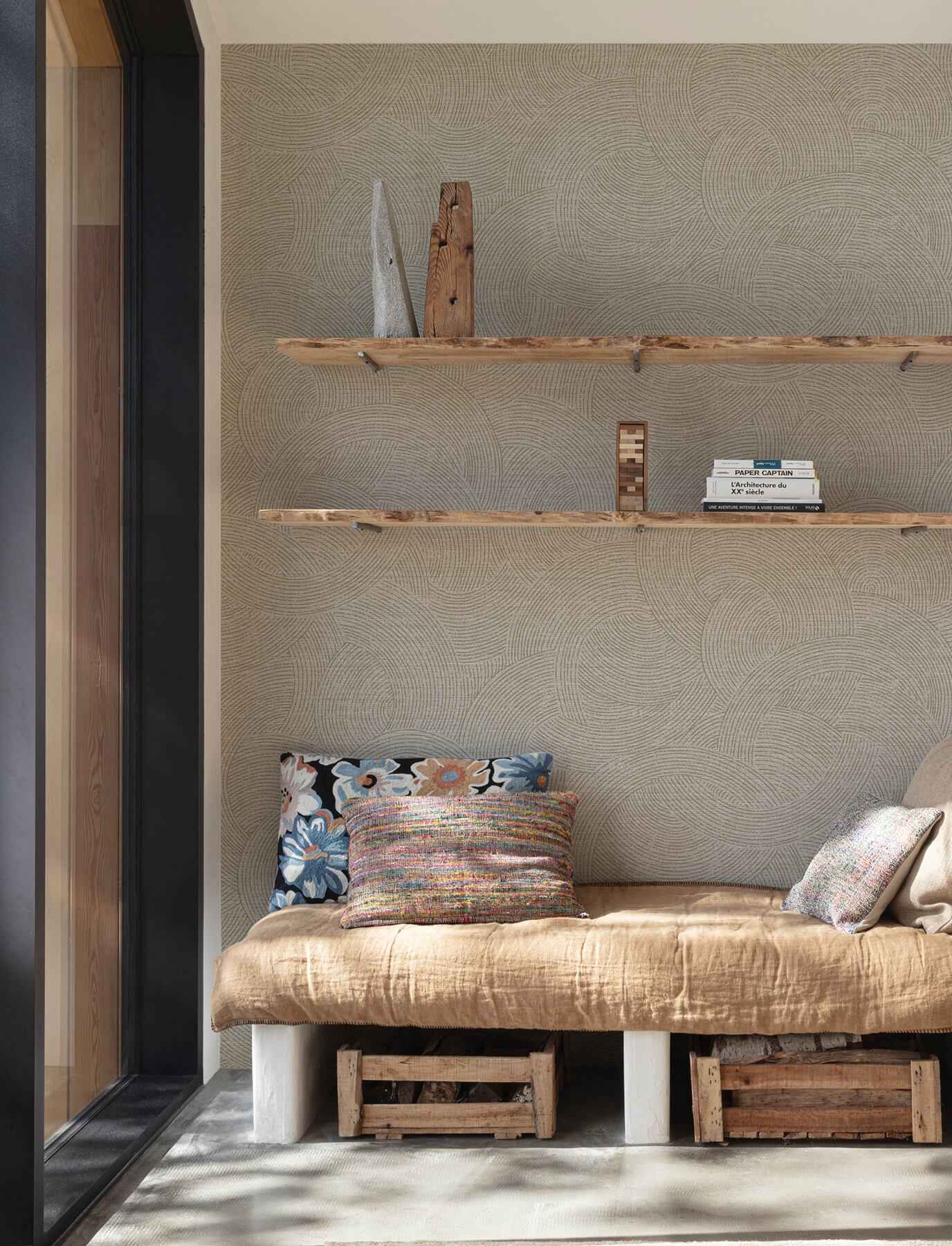 Harrison Pewter Swirling Geometric Wallpaper - York Wallcoverings - 4191-83022 - York Wallcoverings Wallpaper