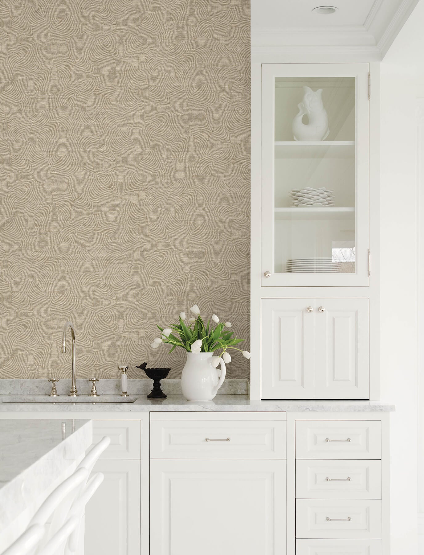 harrison-taupe-swirling-geometric-wallpaper-york-wallcoverings-4191-83023 - York Wallcoverings Papel pintado