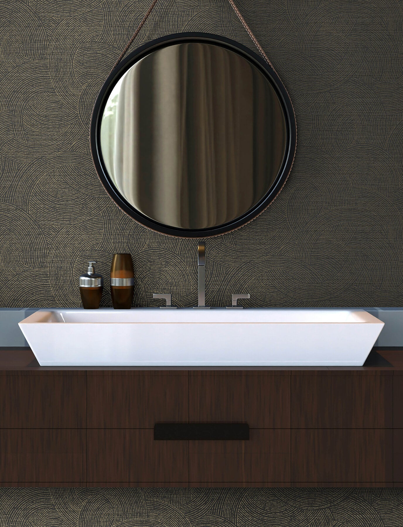 harrison-charcoal-swirling-geometric-wallpaper-york-wallcoverings-4191-83024 - York Wallcoverings Wallpaper