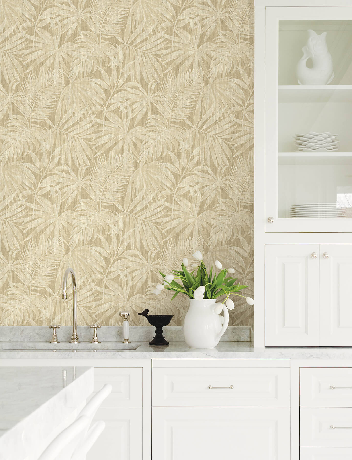 sonny-light-brown-fronds-wallpaper-york-wallcoverings-4191-83028 - York Wallcoverings Papel pintado
