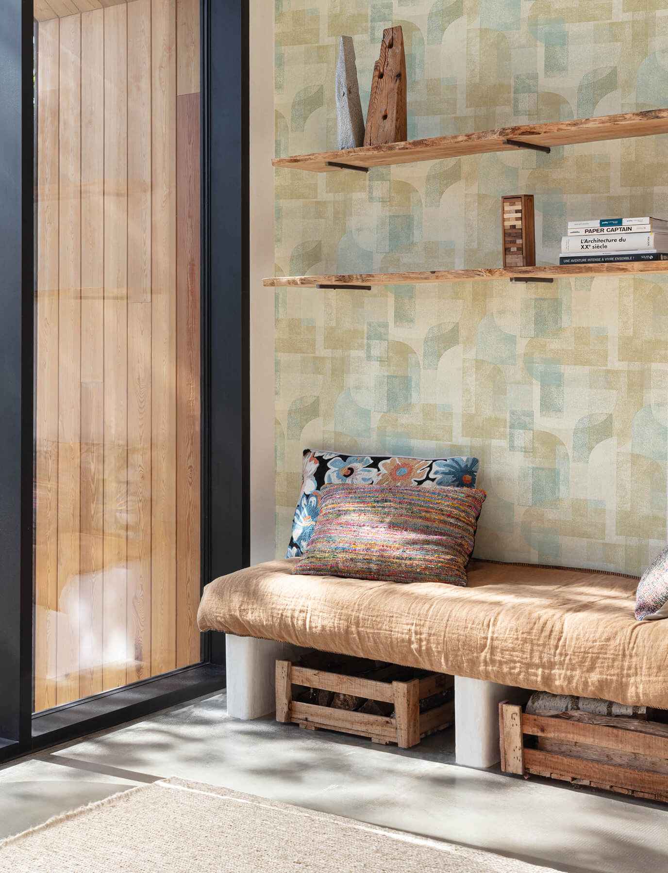 Cassandra Teal Block Geometric Wallpaper - York Wallcoverings - 4191-83031