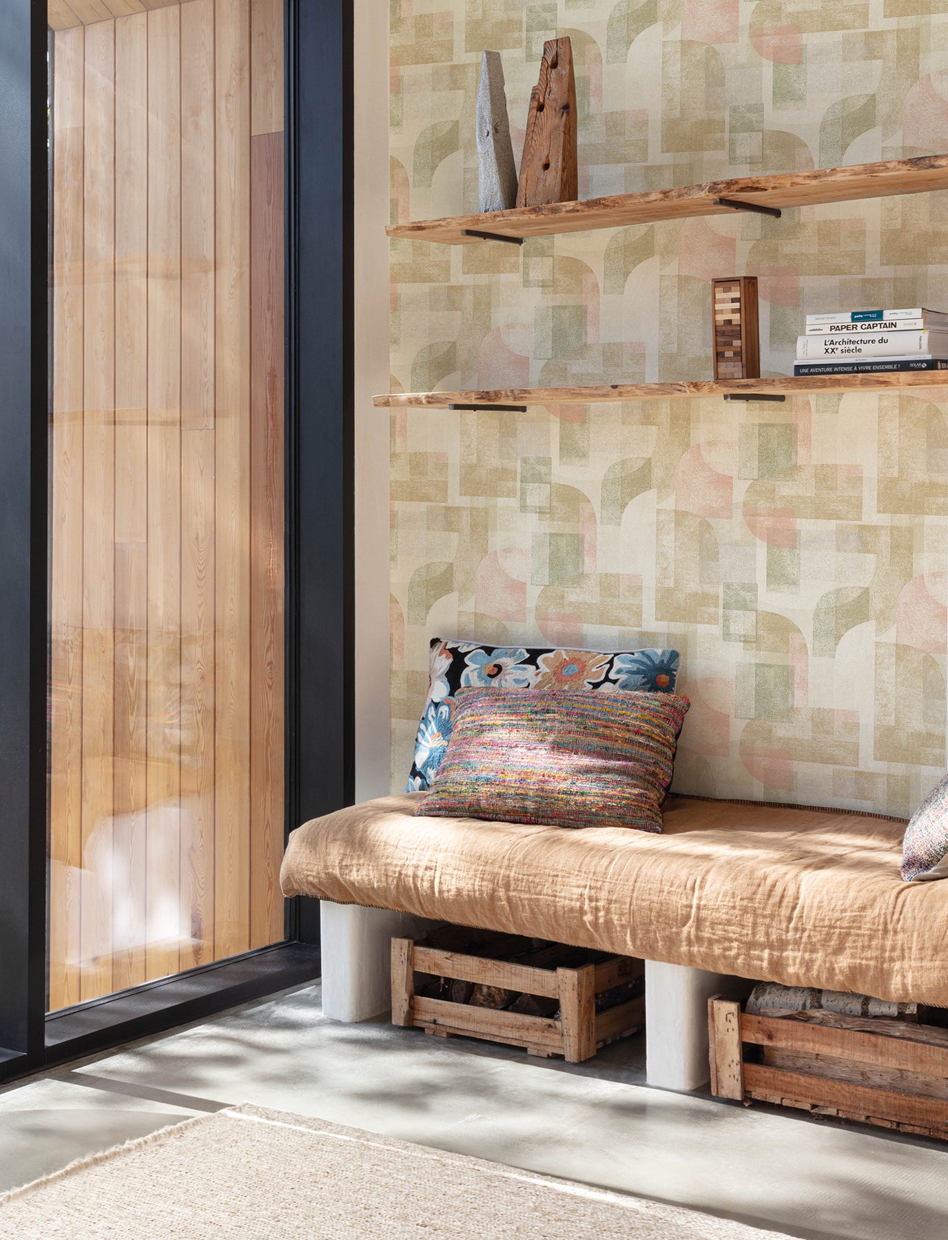 Cassandra Brown Block Geometric Wallpaper - York Wallcoverings - 4191-83032 - York Wallcoverings Wallpaper