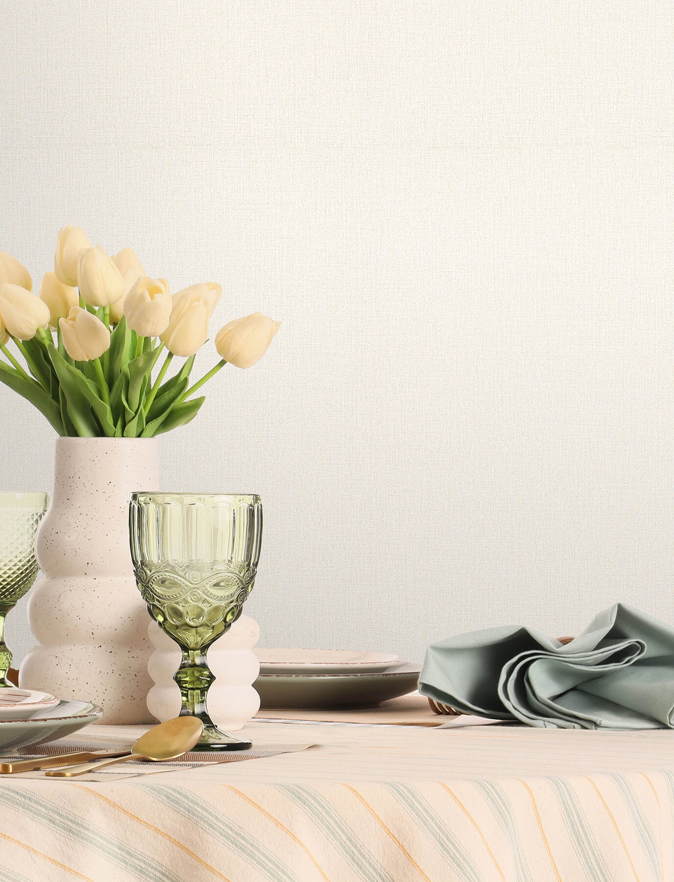 sonia-bone-faux-linen-wallpaper-york-wallcoverings-4191-83034 - York Wallcoverings Papel pintado