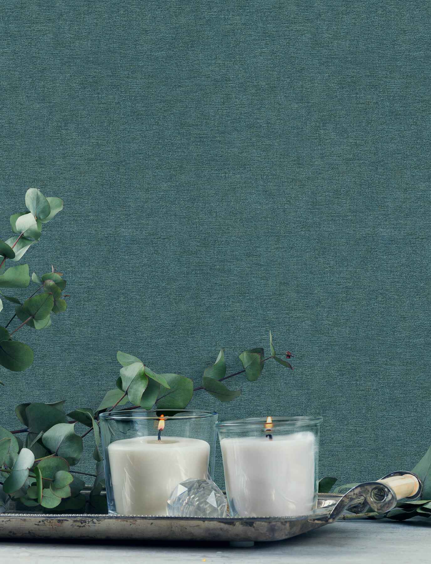 Tansy Teal Distressed Wallpaper - York Wallcoverings - 4191-83042