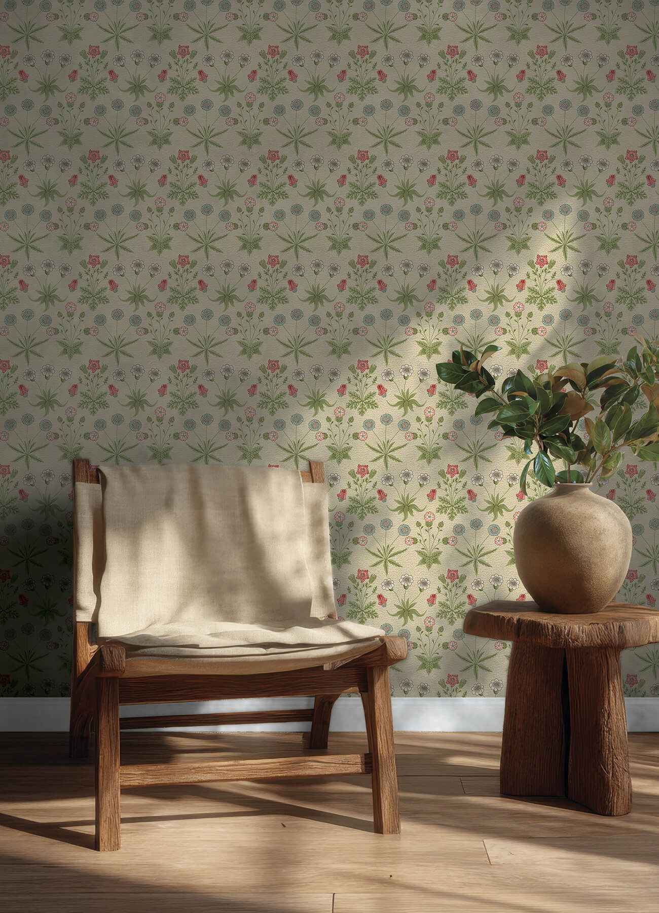 Daisy Fennel and Rose Peel and Stick Wallpaper - York Wallcoverings - MCS6594 - York Wallcoverings Wallpaper