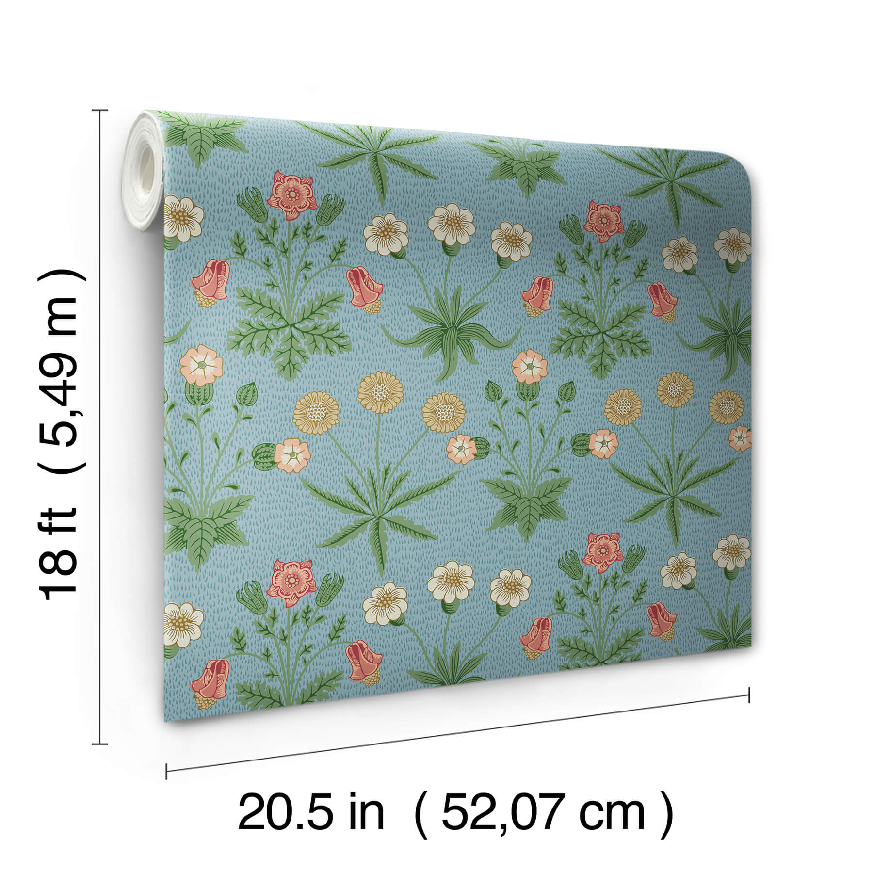 daisy-wedgwood-and-coral-peel-and-stick-wallpaper-york-wallcoverings-mcs6596 - York Wallcoverings Wallpaper