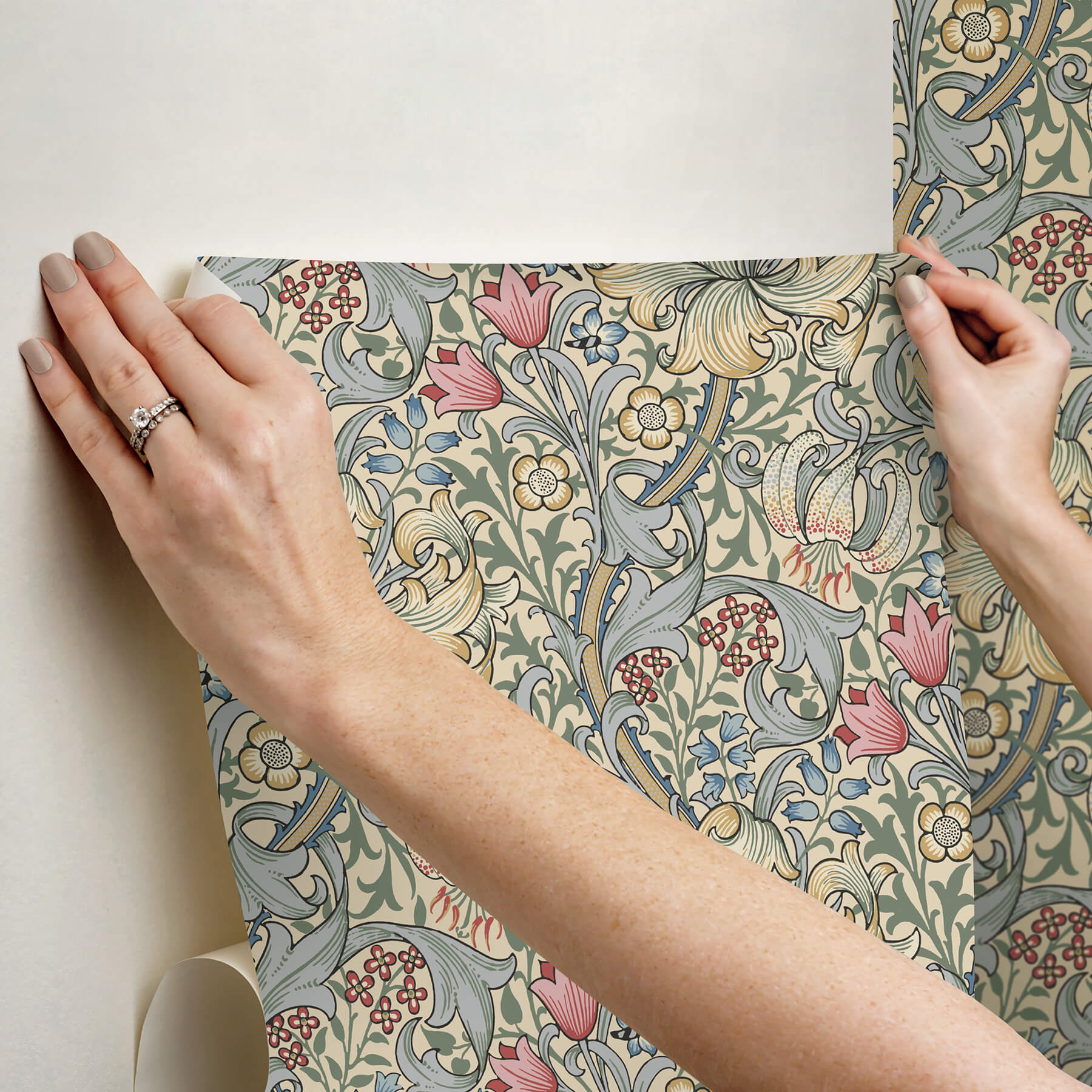 golden-lily-linen-peel-and-stick-wallpaper-york-wallcoverings-mcs6600 - York Wallcoverings Wallpaper