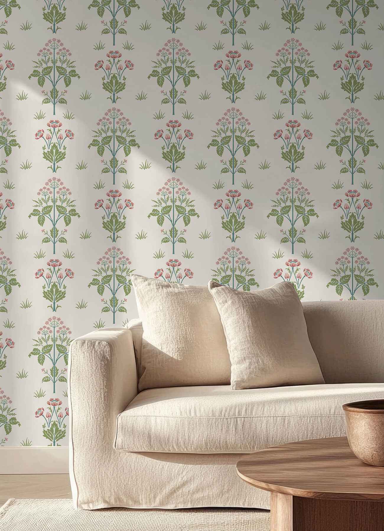 Meadow Sweet Cotton and Rose Peel and Stick Wallpaper - York Wallcoverings - MCS6606 - York Wallcoverings Wallpaper