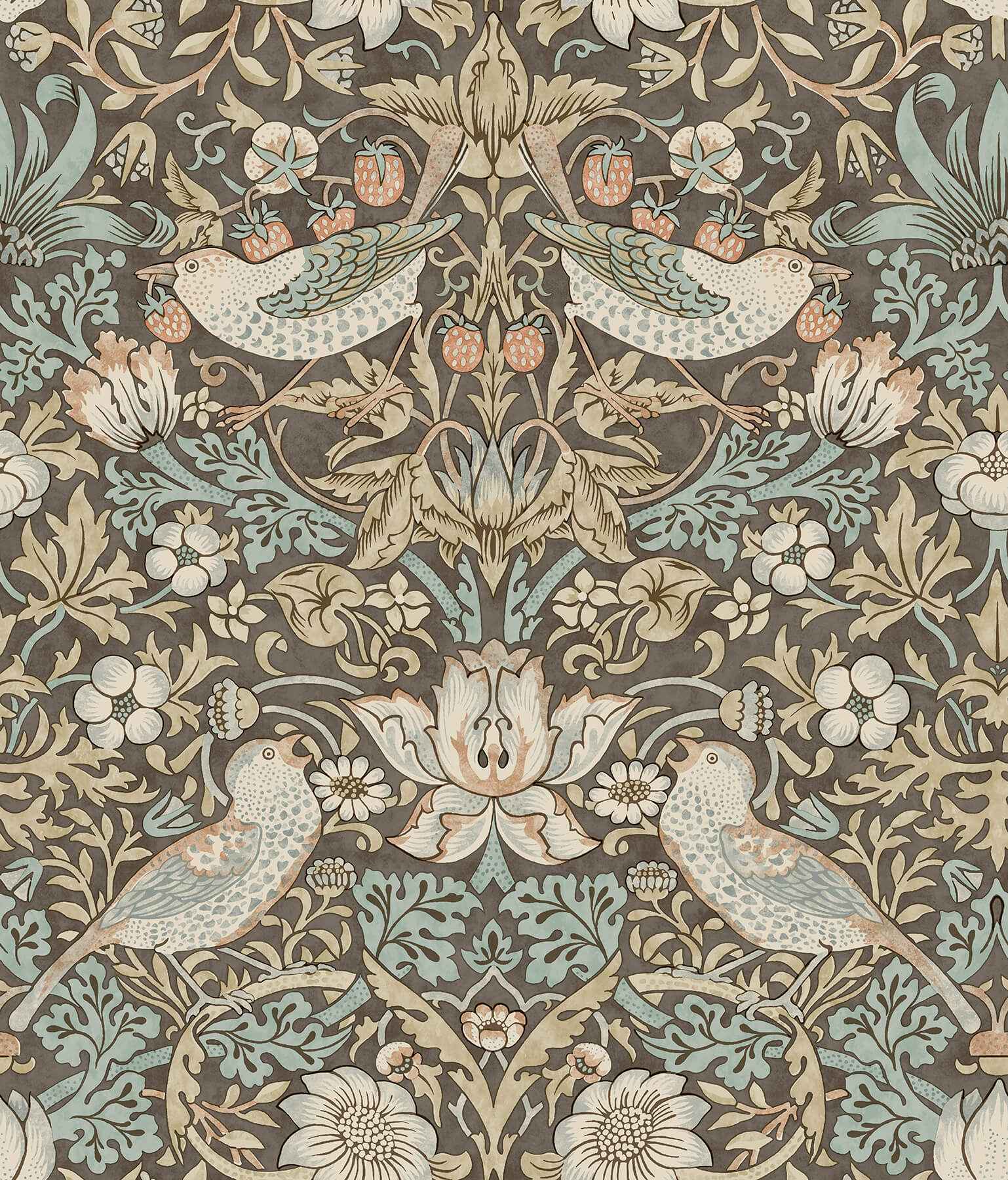 Strawberry Thief Mole Peel and Stick Wallpaper - York Wallcoverings - MCS6616