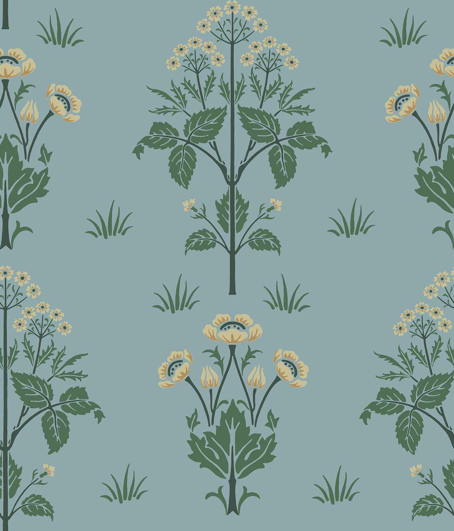 Meadow Sweet Woad and Forest Peel and Stick Wallpaper - York Wallcoverings - MCS6604