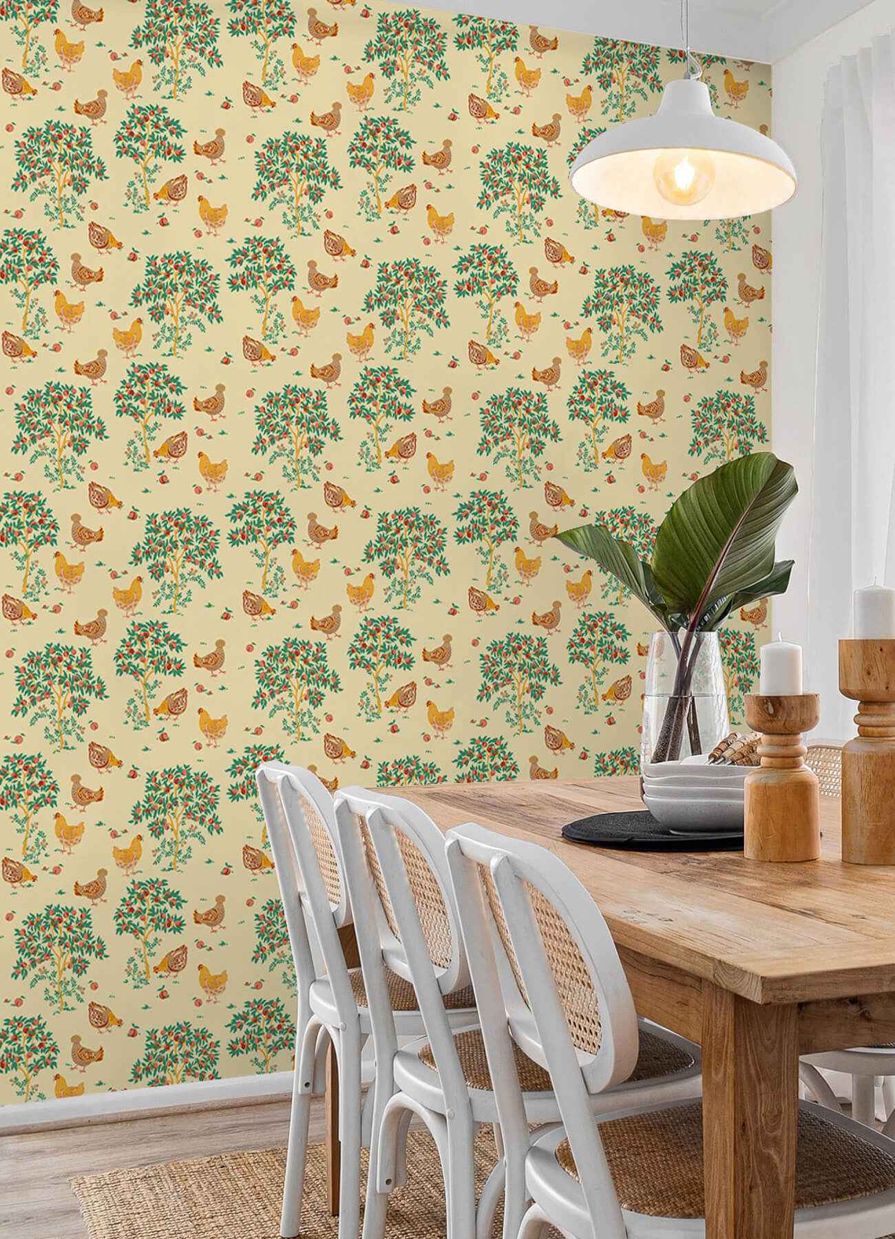 Hen House Butter Yellow Peel and Stick Wallpaper - York Wallcoverings - PFS6560 - York Wallcoverings Wallpaper