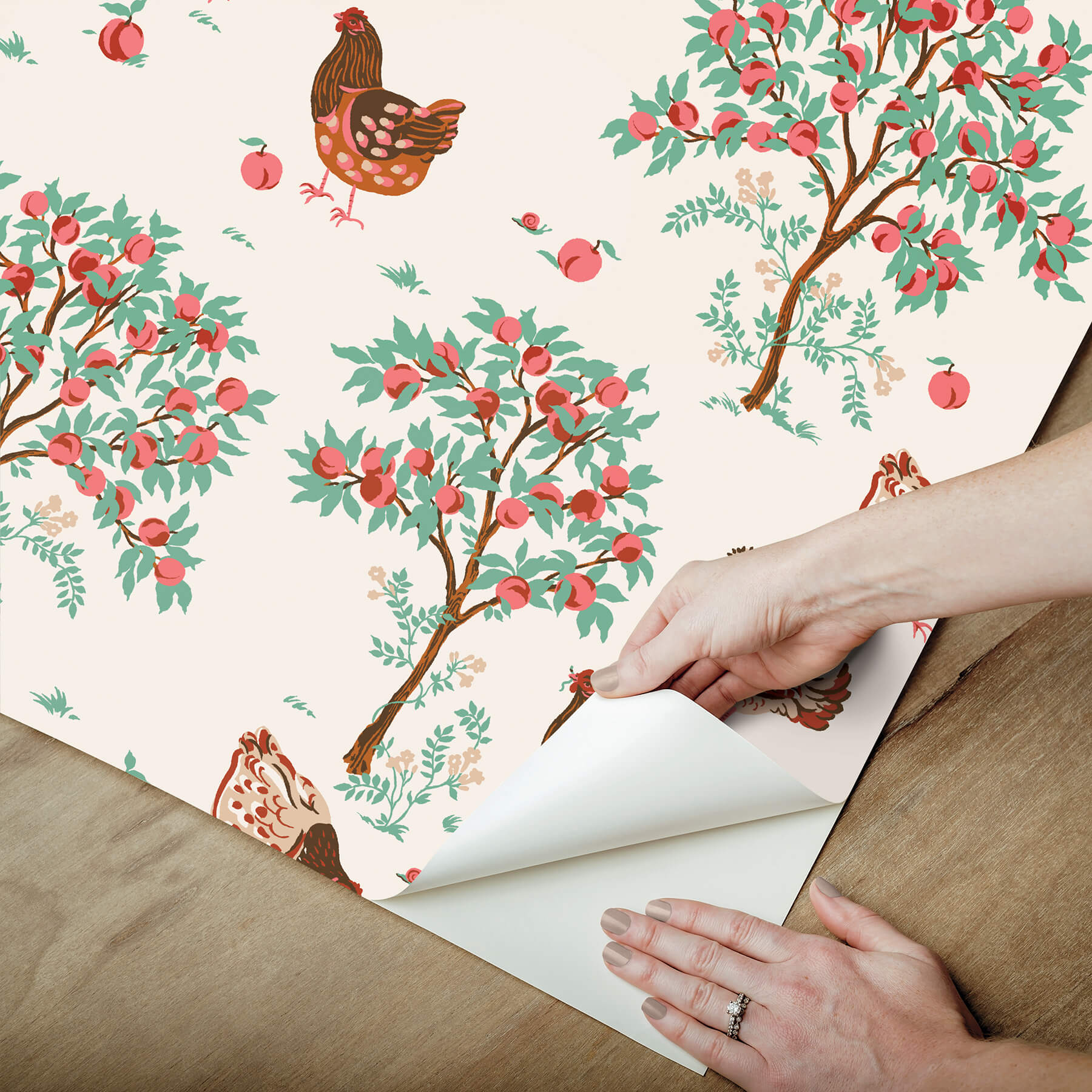 hen-house-linen-peel-and-stick-wallpaper-york-wallcoverings-pfs6561 - York Wallcoverings Wallpaper