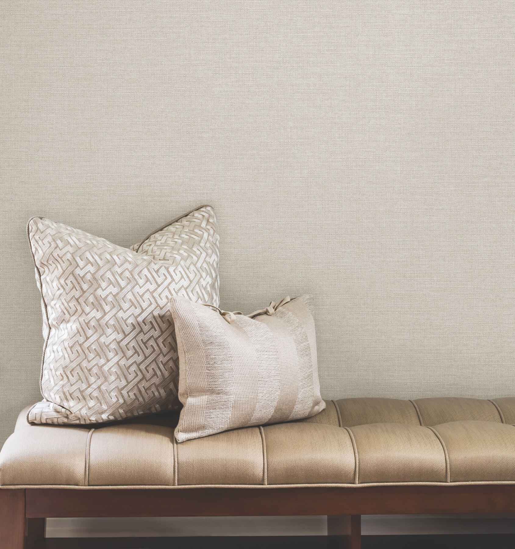 Terrene Dove Faux Linen Wallpaper - York Wallcoverings - UW1017N - York Wallcoverings Wallpaper