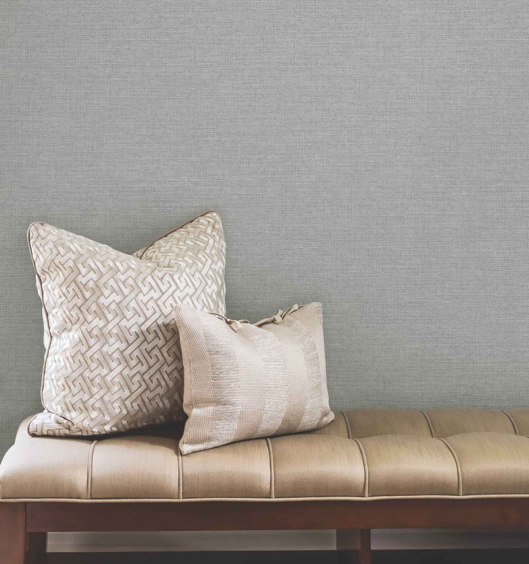 Terrene Light Blue Faux Linen Wallpaper - York Wallcoverings - UW1018N - York Wallcoverings Wallpaper