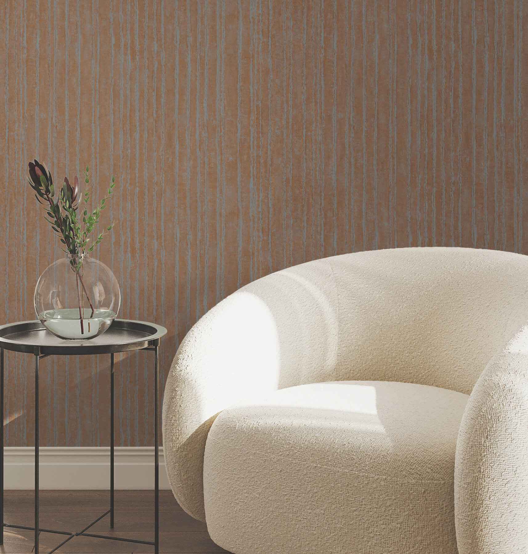 Precious Metal Copper Corrugated Wallpaper - York Wallcoverings - UW1026N - York Wallcoverings Wallpaper