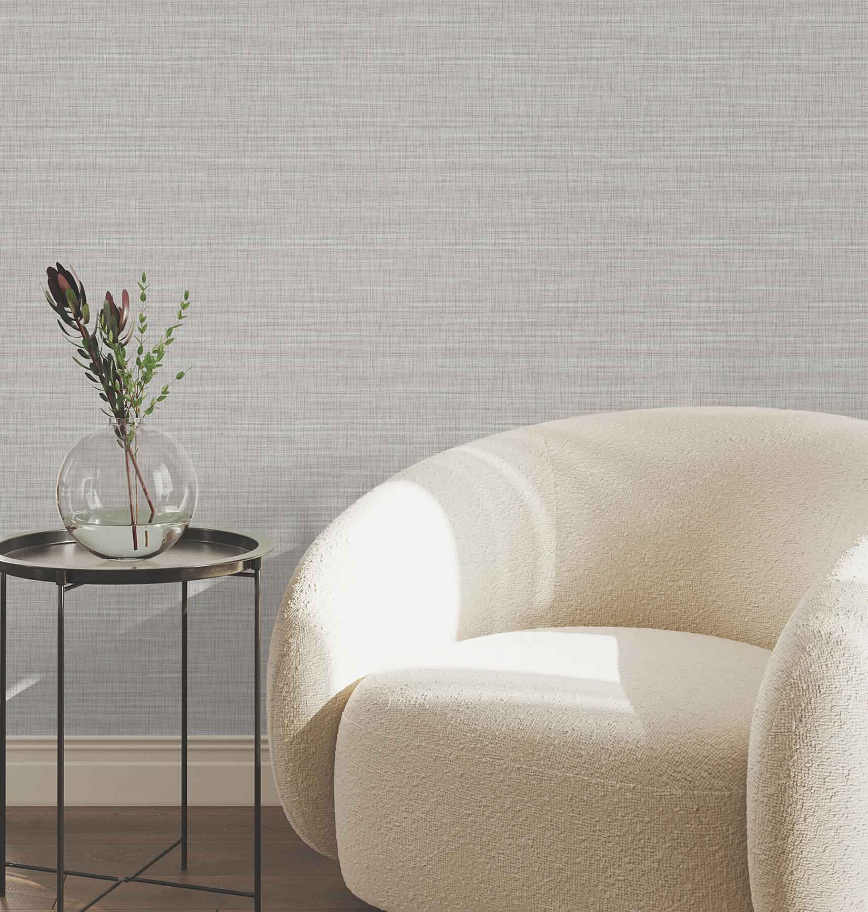Down To Earth Light Grey Striated Wallpaper - York Wallcoverings - UW1039N - York Wallcoverings Wallpaper