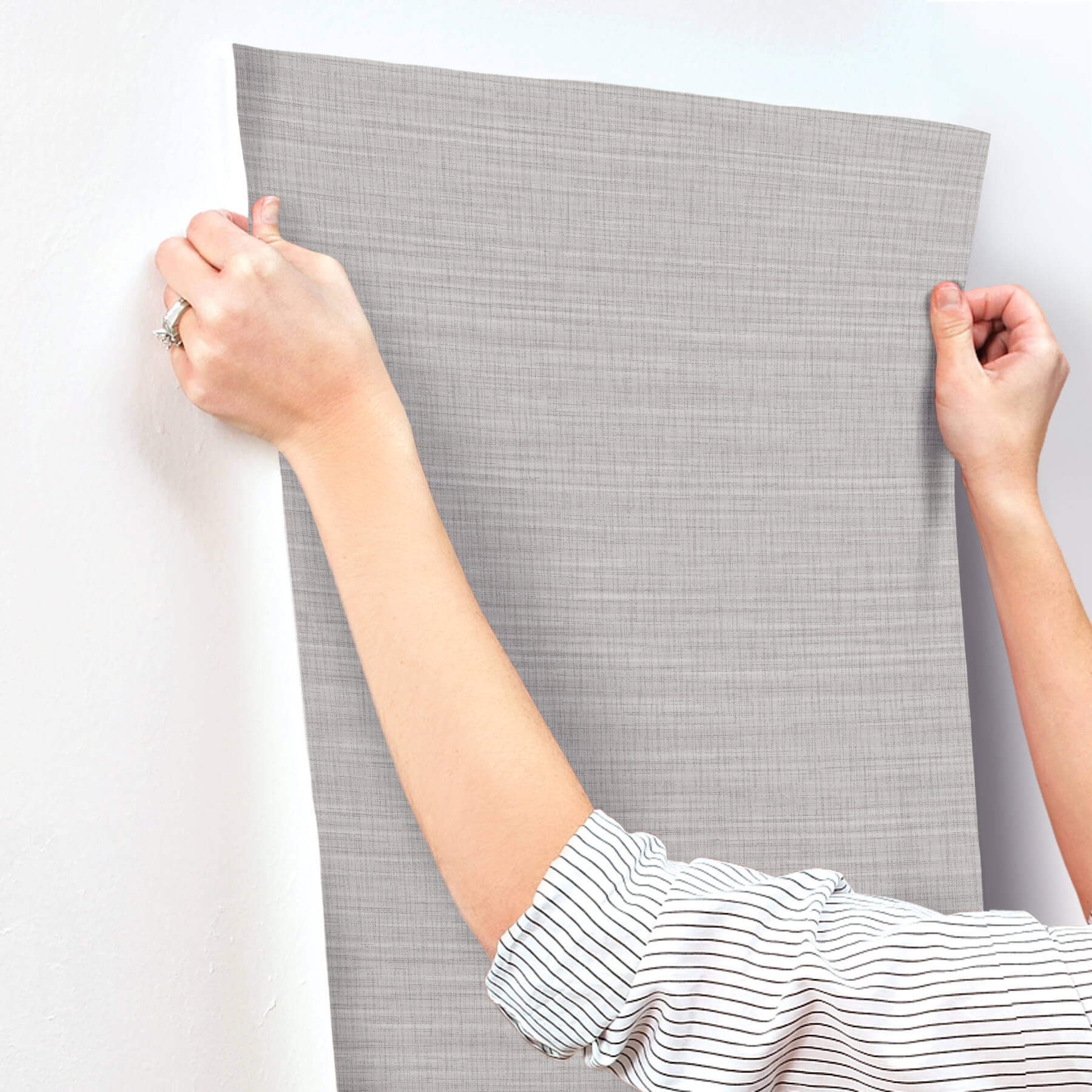 down-to-earth-light-grey-striated-wallpaper-york-wallcoverings-uw1039n - York Wallcoverings Wallpaper