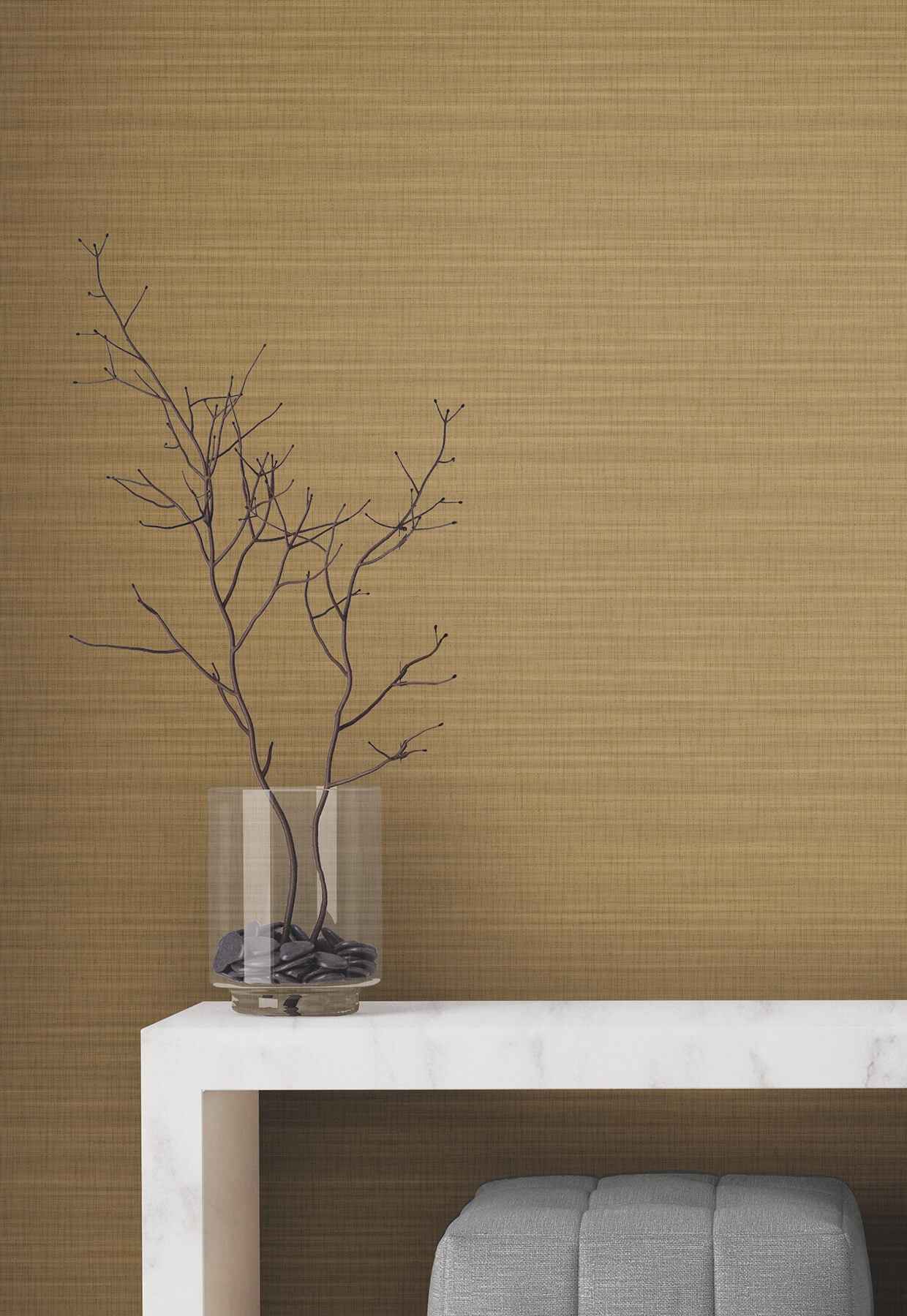 Down To Earth Brass Striated Wallpaper - York Wallcoverings - UW1045N - York Wallcoverings Wallpaper