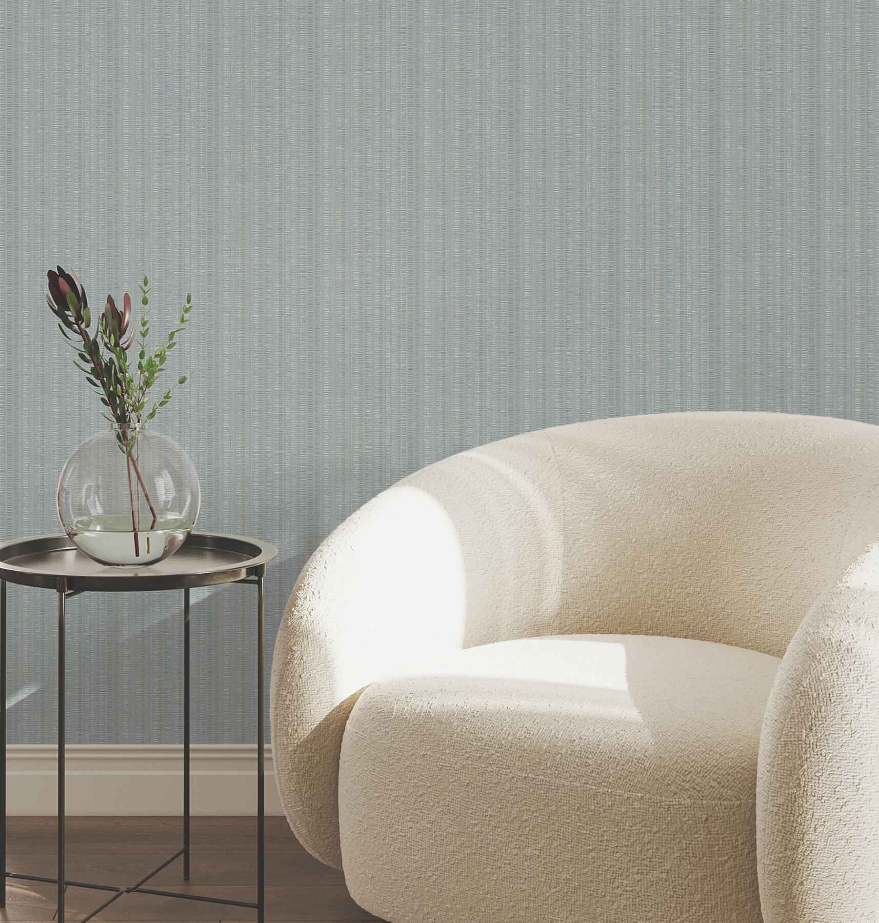 Line in the Sand Light Blue Woven Stripe Wallpaper - York Wallcoverings - UW1091N - York Wallcoverings Wallpaper